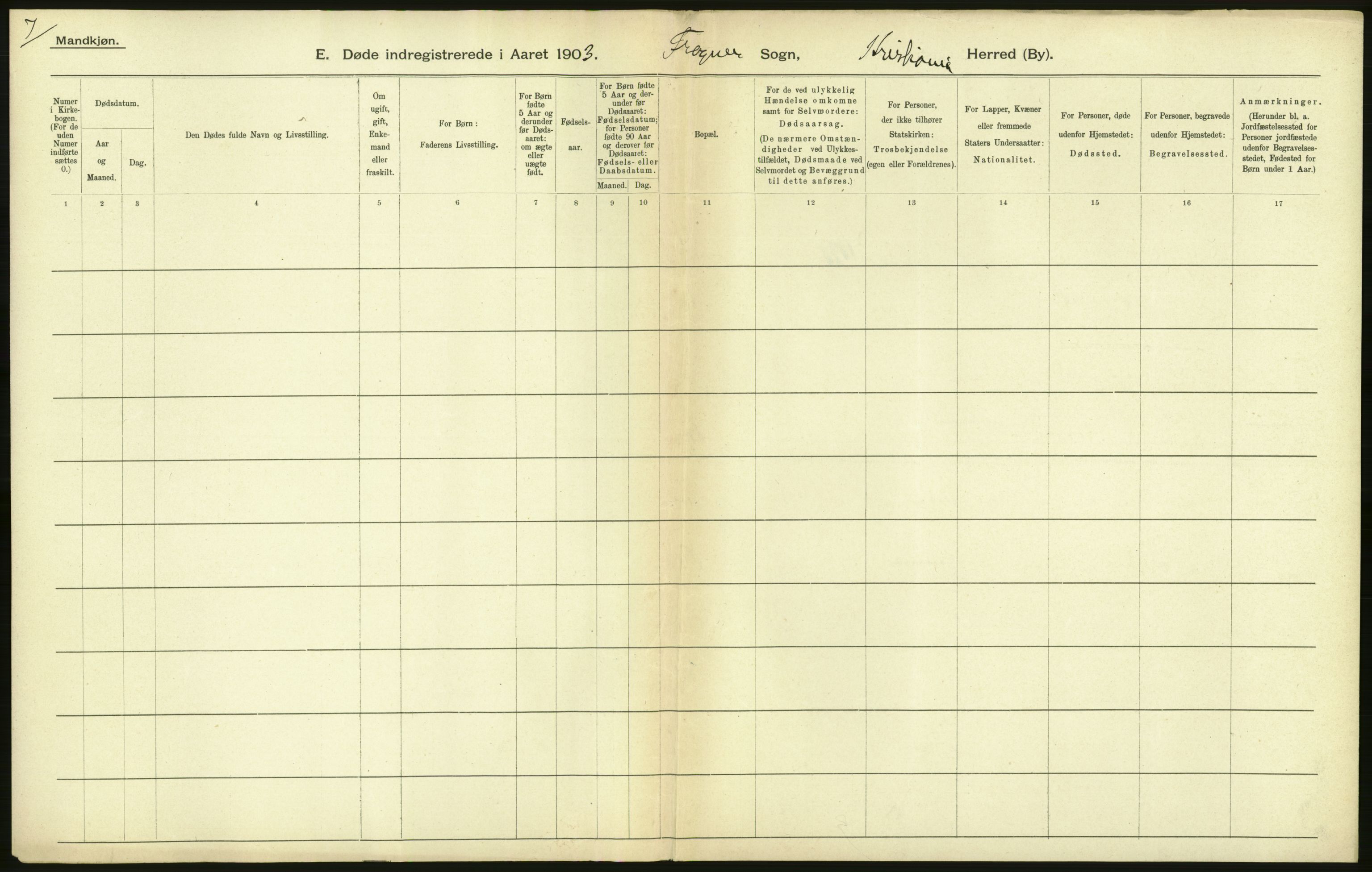 Statistisk sentralbyrå, Sosiodemografiske emner, Befolkning, AV/RA-S-2228/D/Df/Dfa/Dfaa/L0004: Kristiania: Gifte, døde, 1903, p. 198