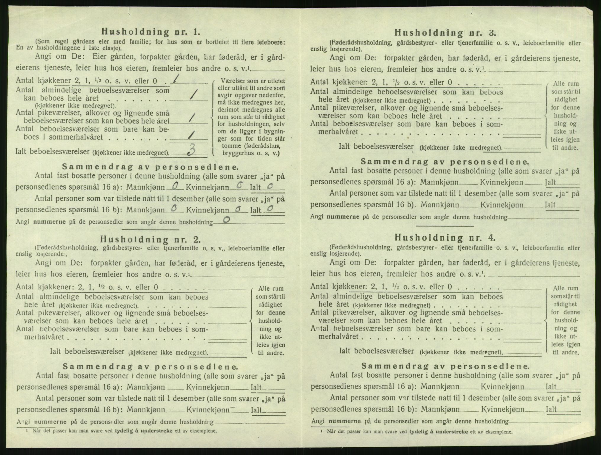 SAT, 1920 census for Nesna, 1920, p. 1238