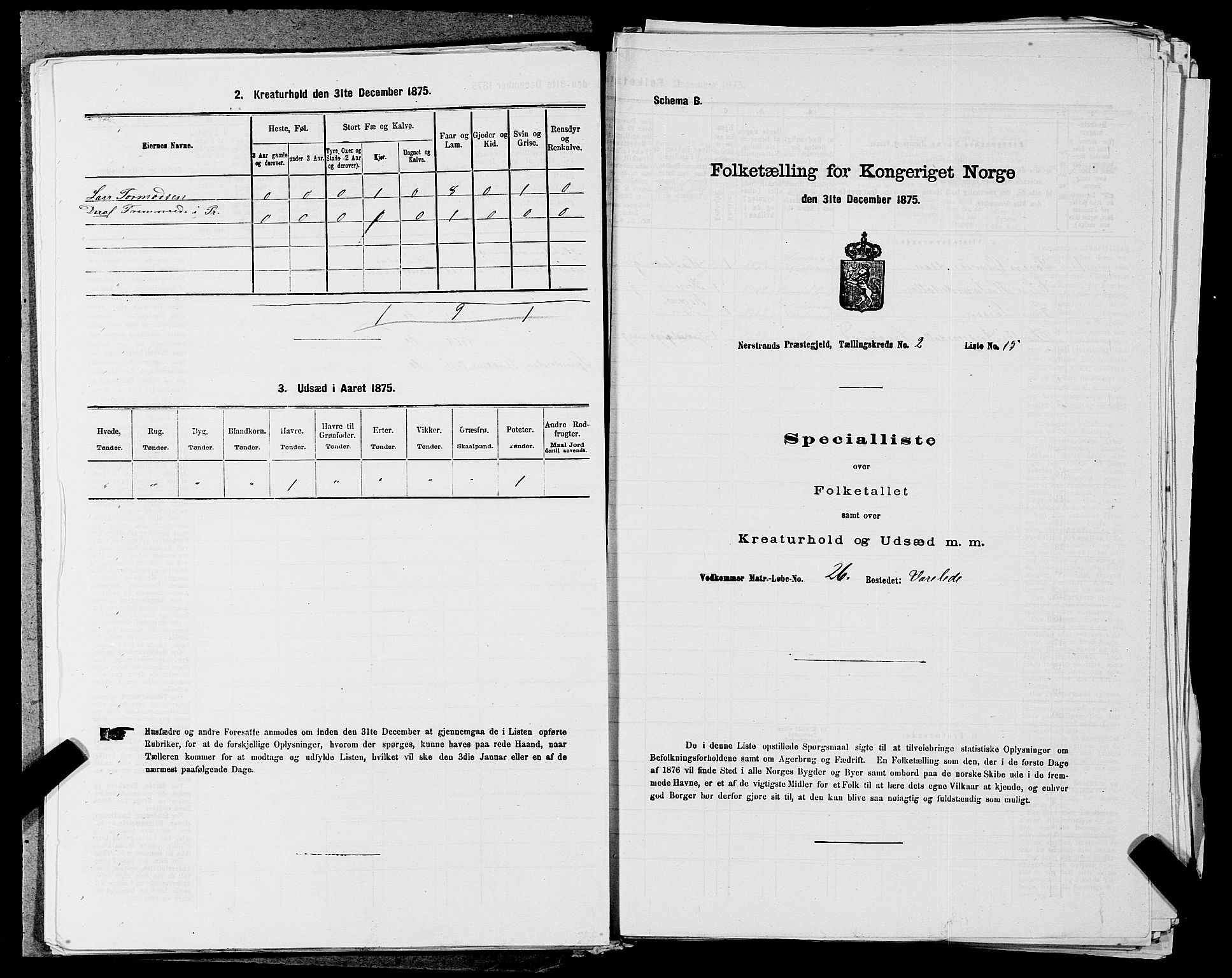 SAST, 1875 census for 1139P Nedstrand, 1875, p. 577