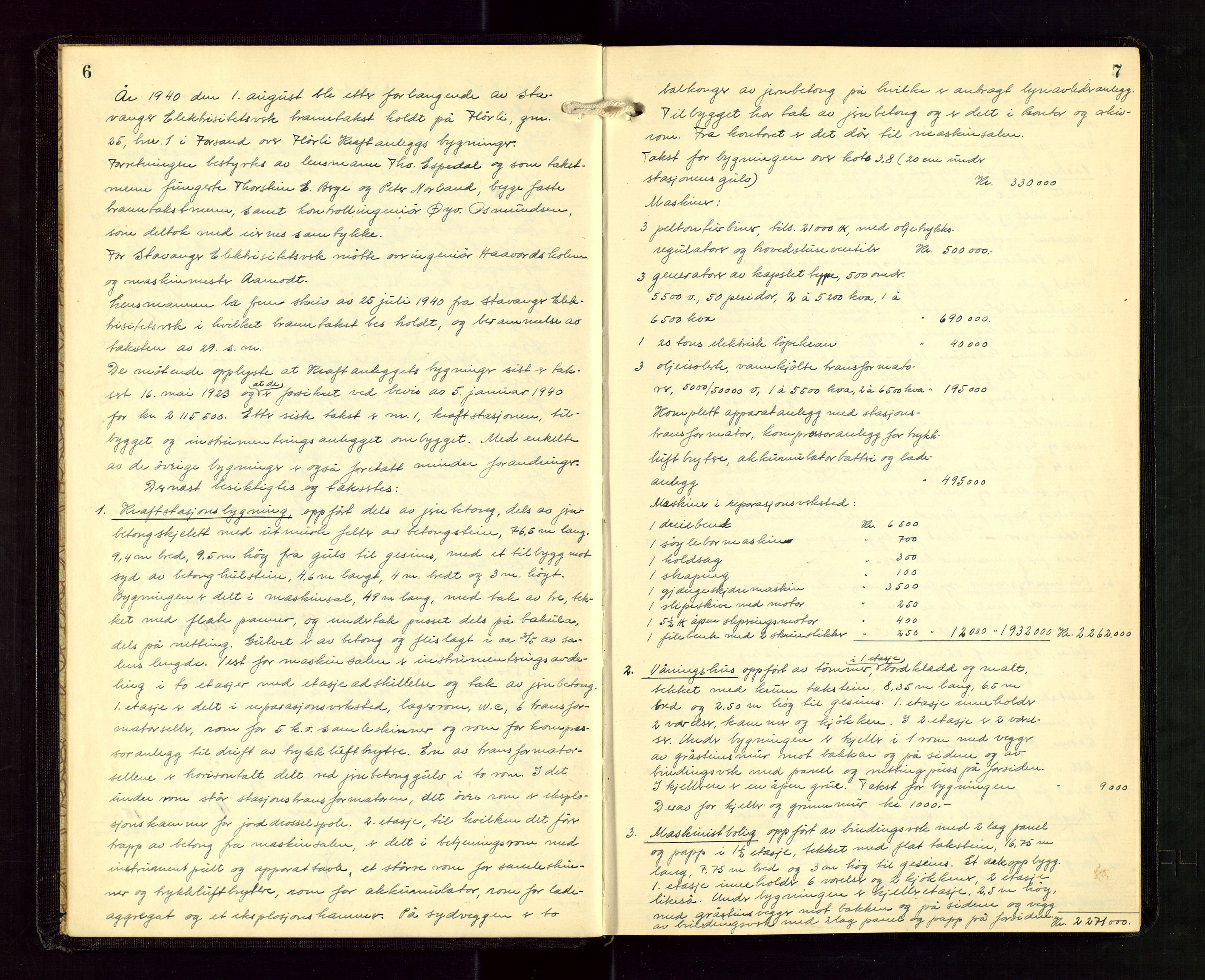 Høle og Forsand lensmannskontor, AV/SAST-A-100127/Goa/L0003: "Brandtakstprotokoll", 1936-1953, p. 6-7