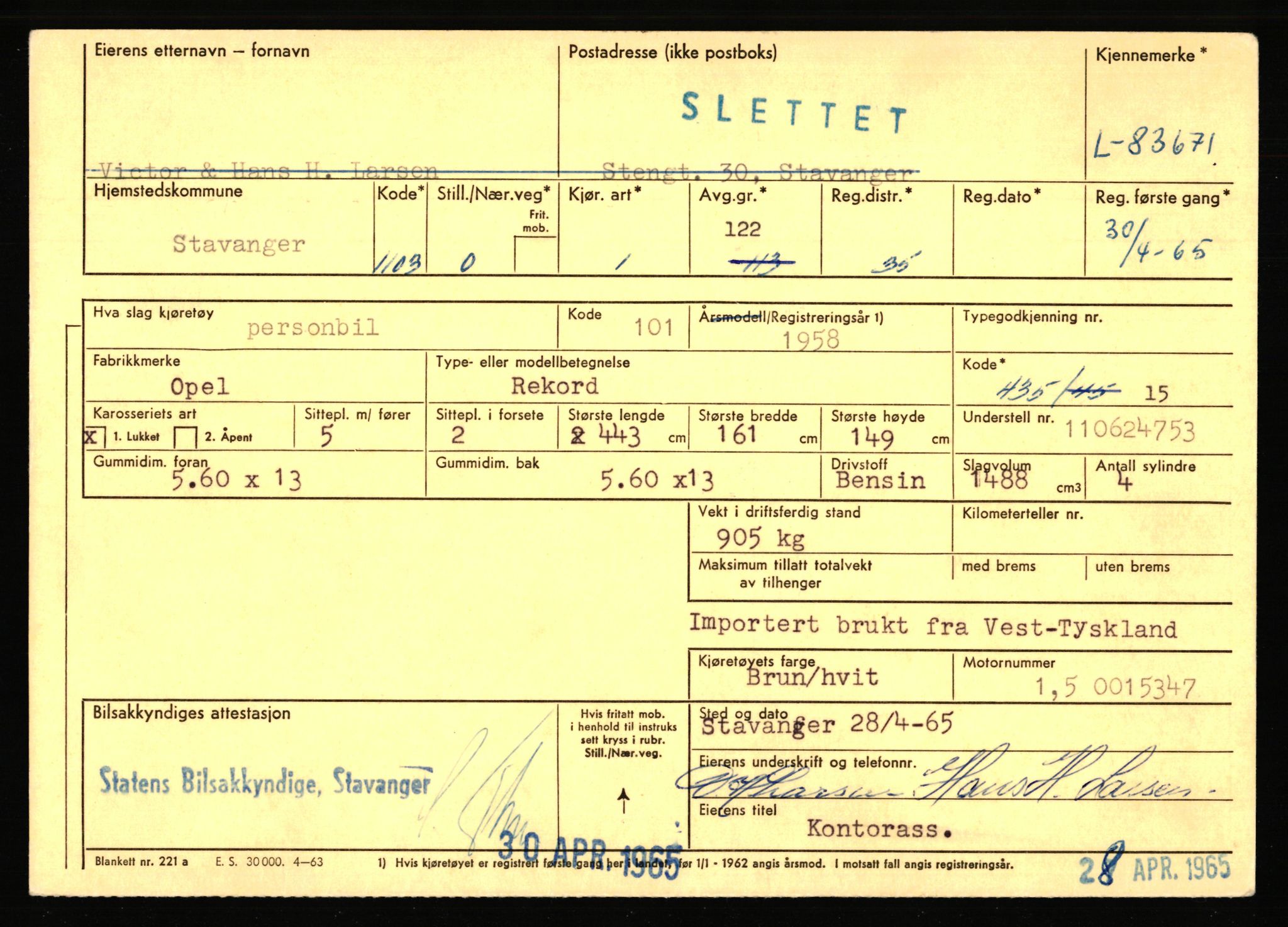 Stavanger trafikkstasjon, AV/SAST-A-101942/0/F/L0072: L-82200 - L-84099, 1930-1971, p. 1737