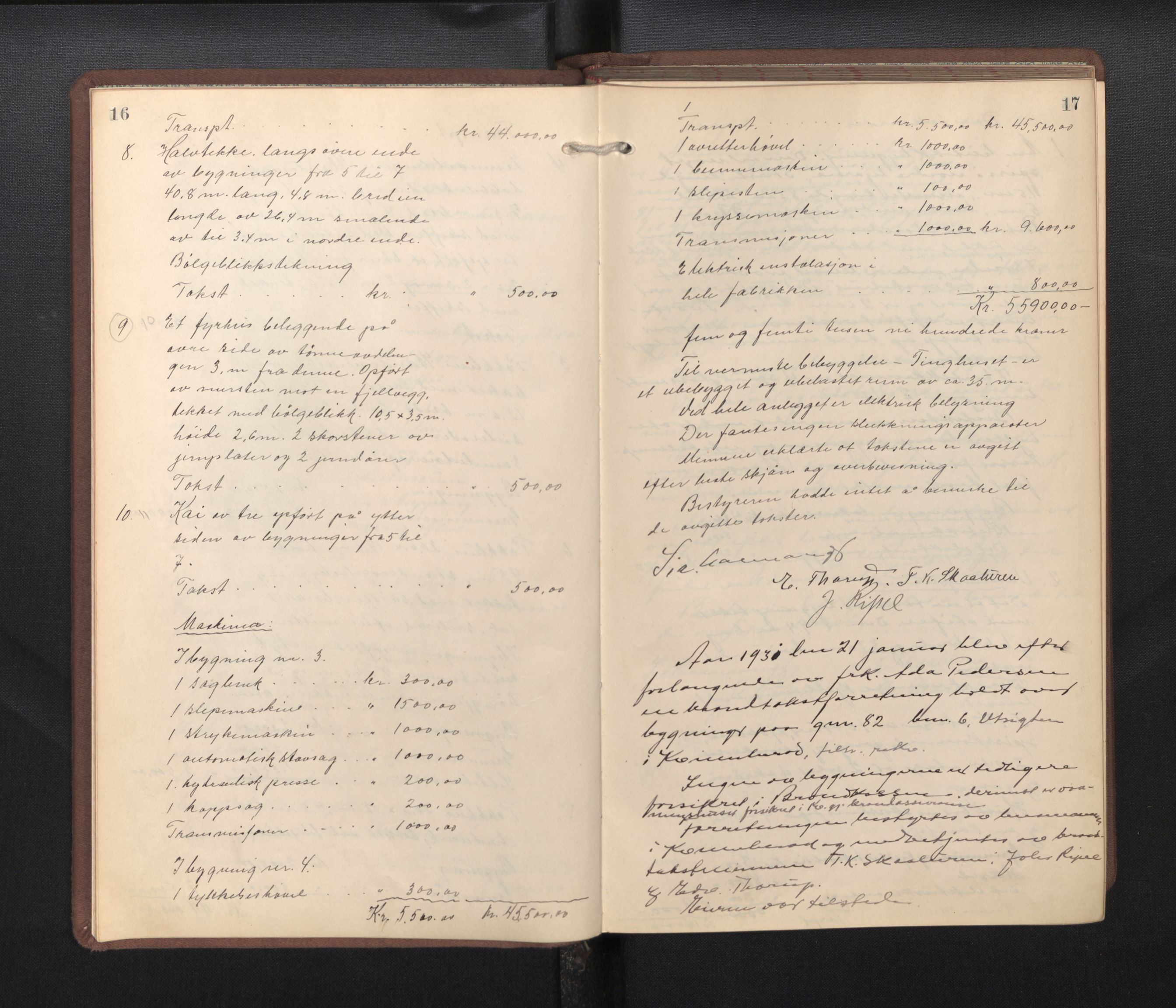 Lensmannen i Kvinnherad, AV/SAB-A-33301/1/0012/L0002: Branntakstprotokoll, 1927-1955, p. 16-17