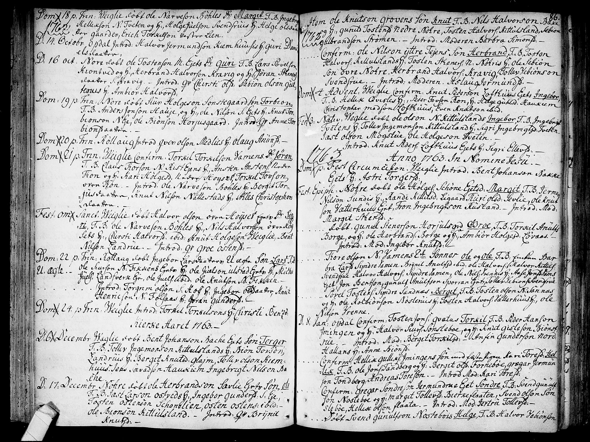 Rollag kirkebøker, SAKO/A-240/F/Fa/L0003: Parish register (official) no. I 3, 1743-1778, p. 86