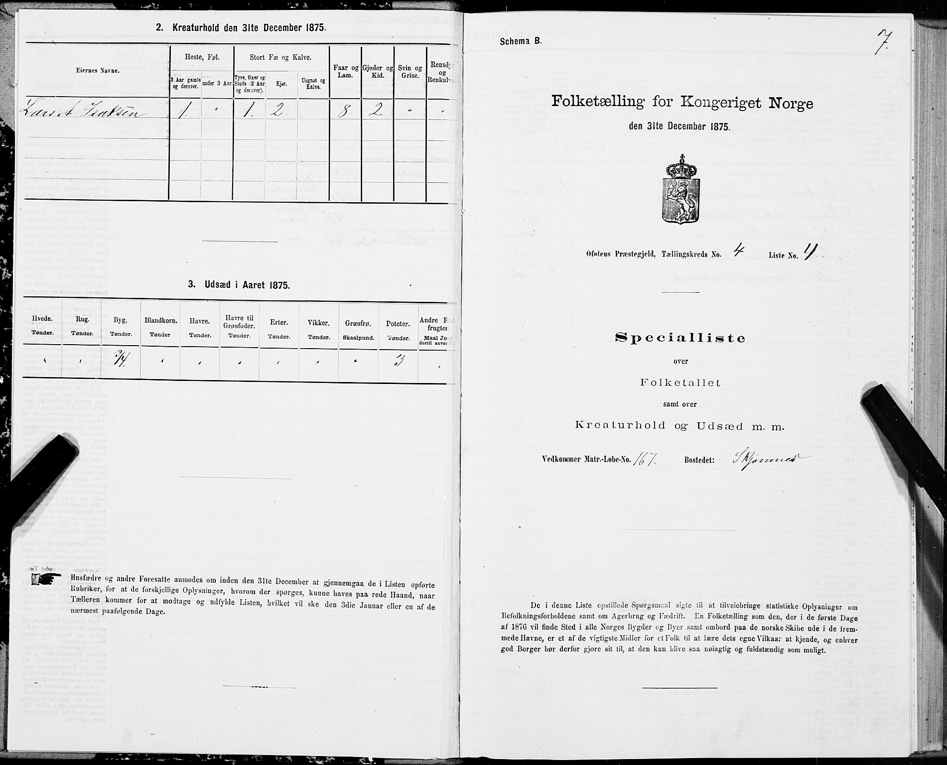 SAT, 1875 census for 1853P Ofoten, 1875, p. 3007