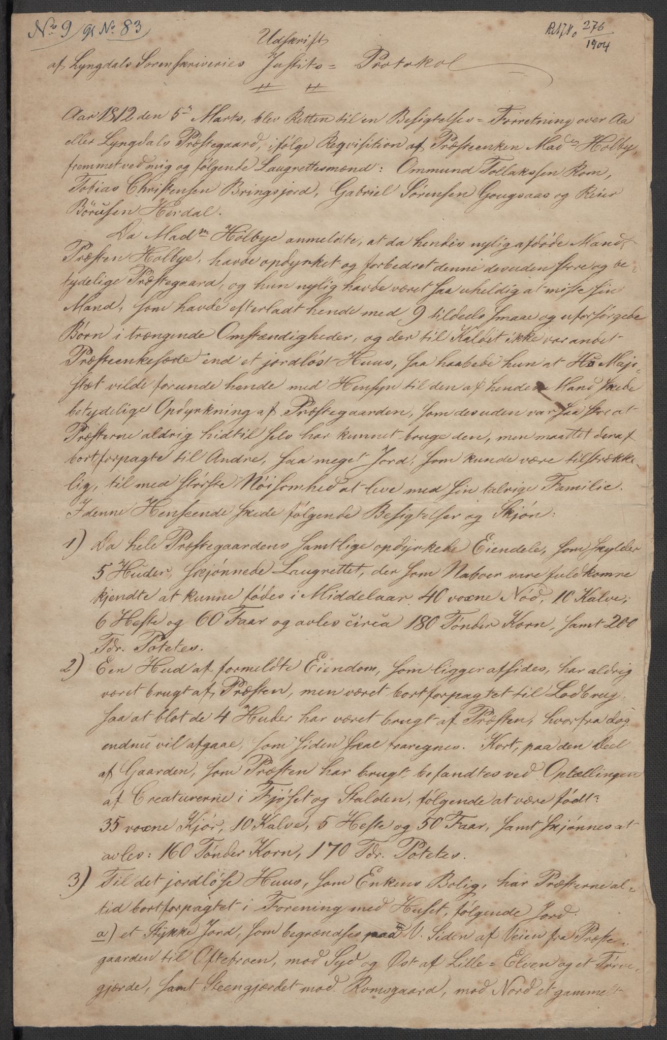 Riksarkivets diplomsamling, RA/EA-5965/F15/L0033: Prestearkiv Vest-Agder, 1748-1837, p. 368