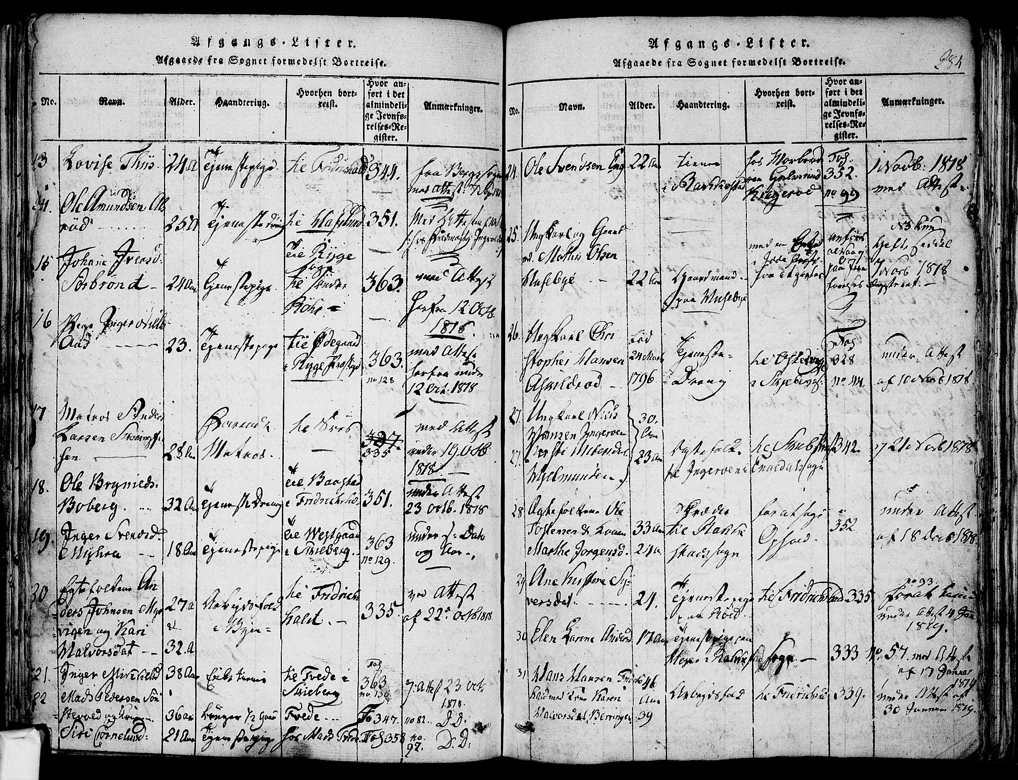 Berg prestekontor Kirkebøker, SAO/A-10902/F/Fa/L0002: Parish register (official) no. I 2, 1815-1831, p. 284