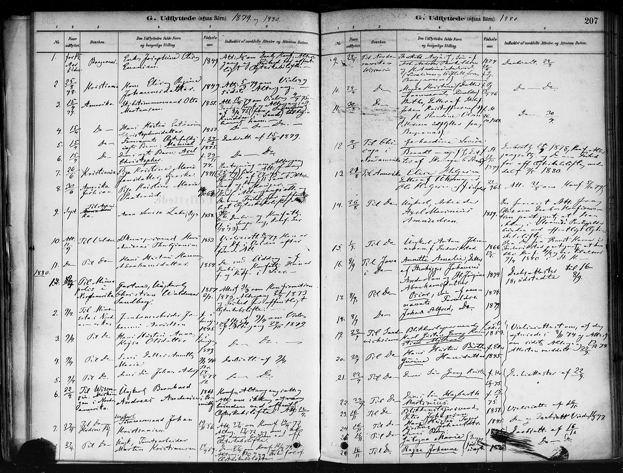 Strømsø kirkebøker, AV/SAKO-A-246/F/Fa/L0022: Parish register (official) no. I 22, 1879-1899, p. 207