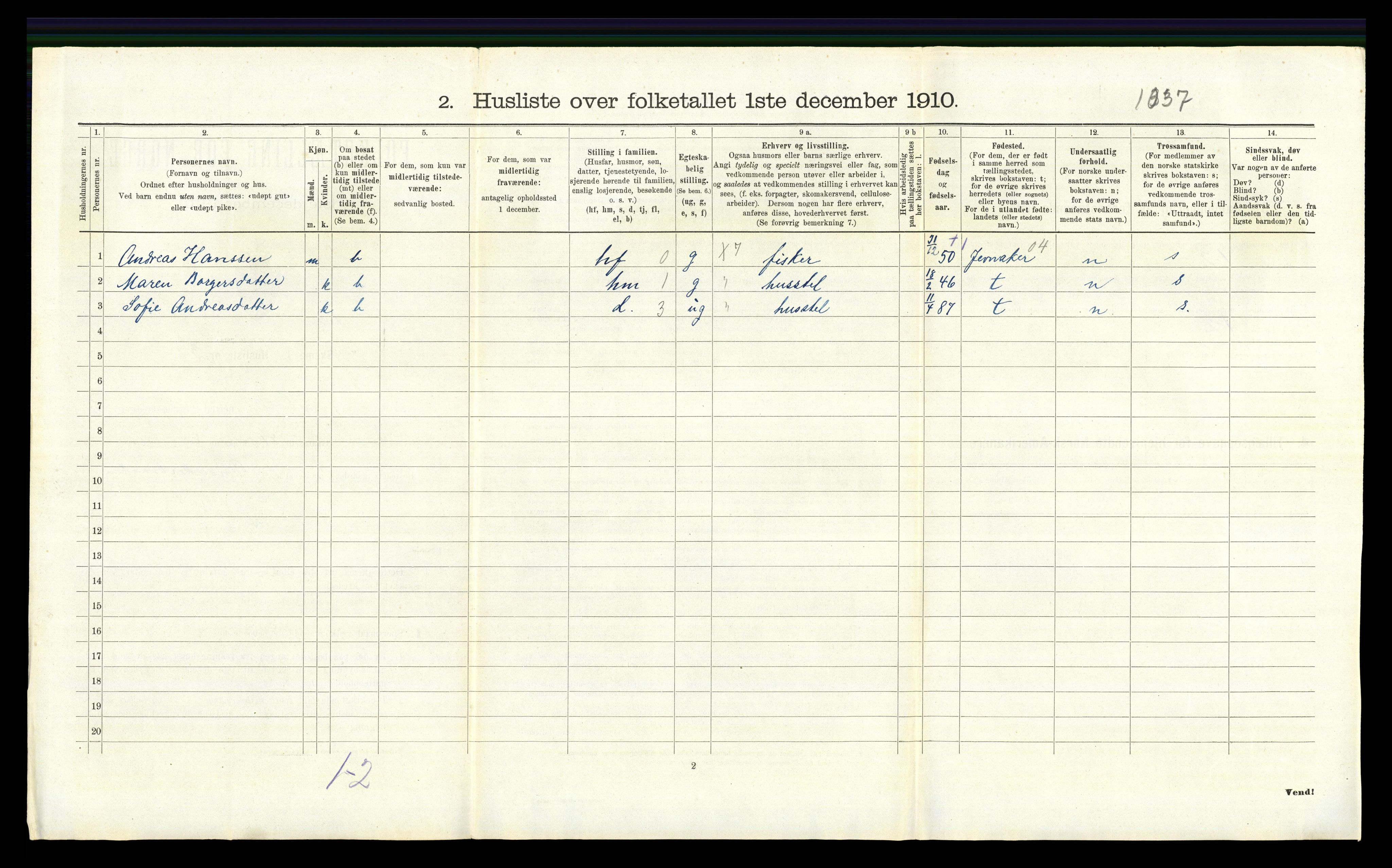 RA, 1910 census for Hole, 1910, p. 343