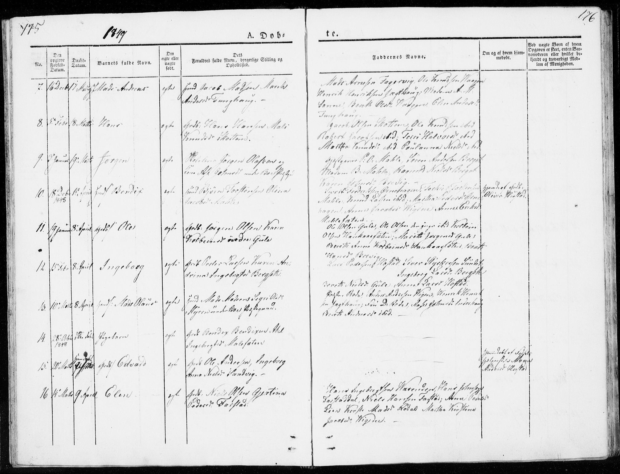 Ministerialprotokoller, klokkerbøker og fødselsregistre - Møre og Romsdal, AV/SAT-A-1454/566/L0766: Parish register (official) no. 566A05, 1842-1851, p. 175-176