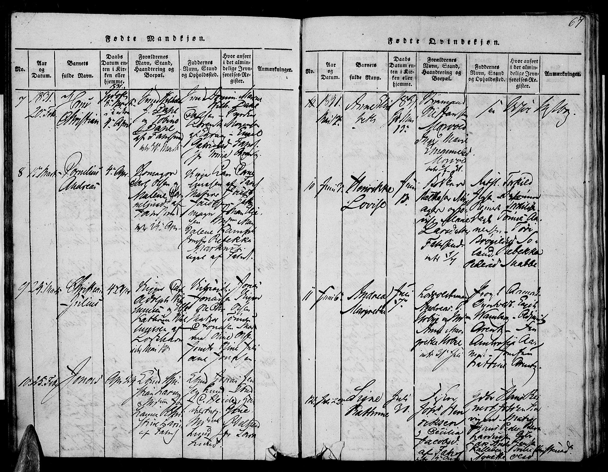 Farsund sokneprestkontor, AV/SAK-1111-0009/F/Fa/L0002: Parish register (official) no. A 2, 1815-1836, p. 67