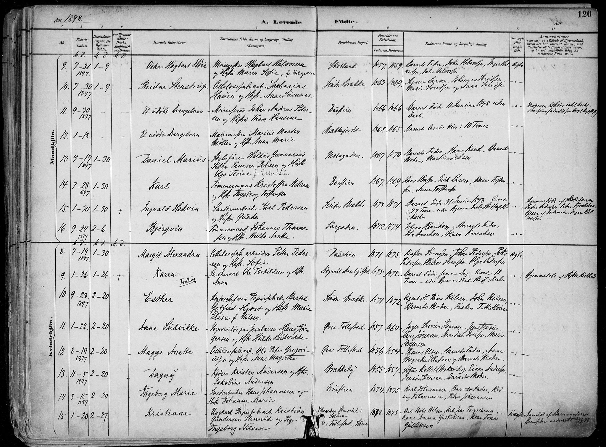Skien kirkebøker, AV/SAKO-A-302/F/Fa/L0010: Parish register (official) no. 10, 1891-1899, p. 126