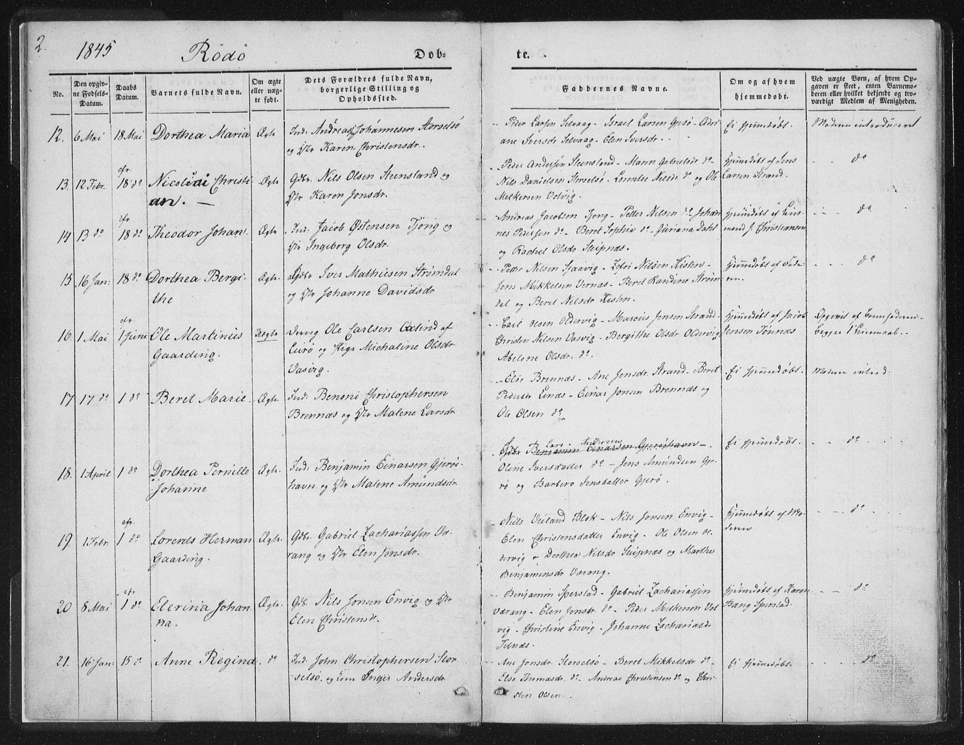 Ministerialprotokoller, klokkerbøker og fødselsregistre - Nordland, SAT/A-1459/841/L0602: Parish register (official) no. 841A08 /1, 1845-1859, p. 2