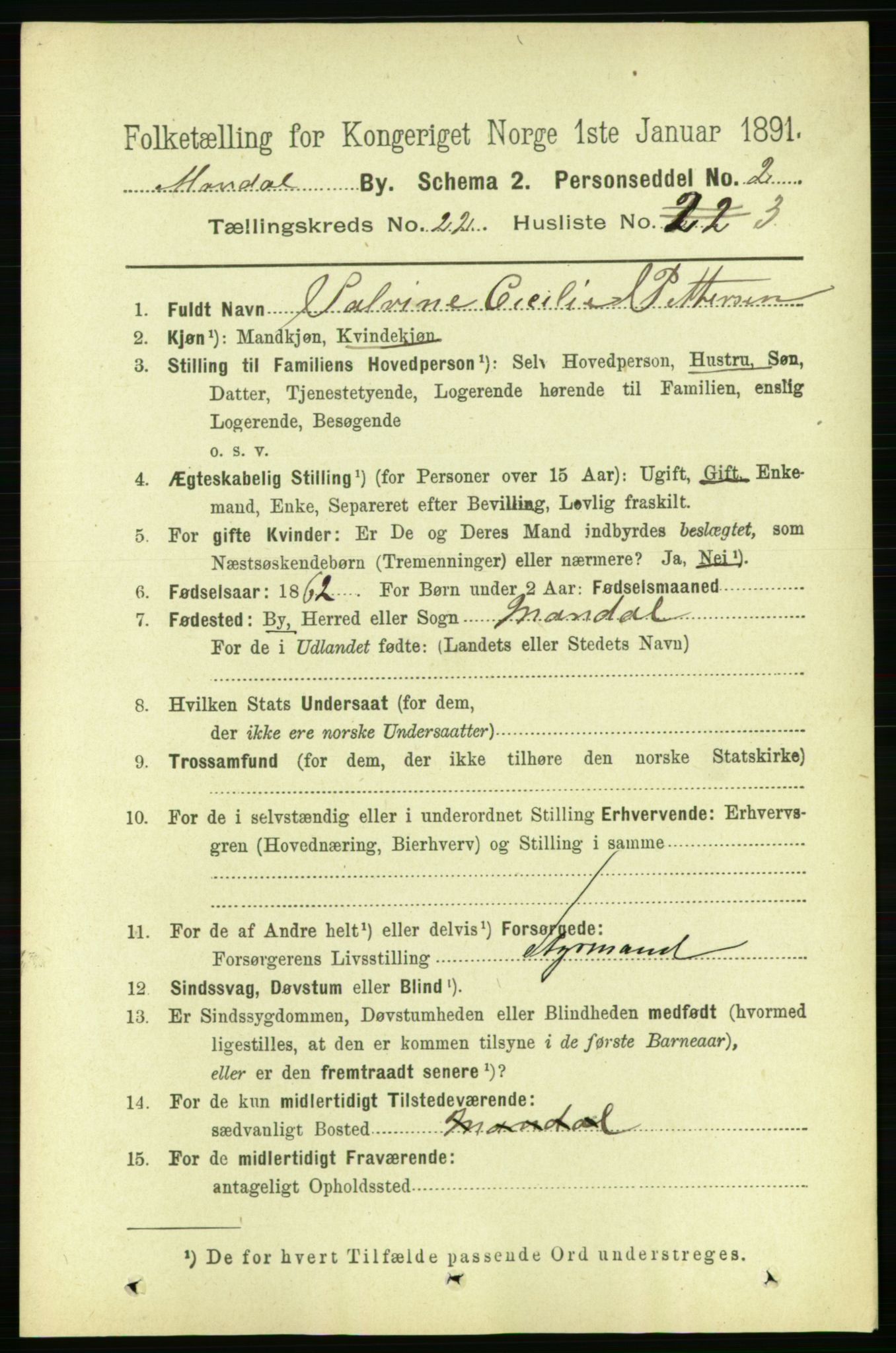 RA, 1891 census for 1002 Mandal, 1891, p. 4177