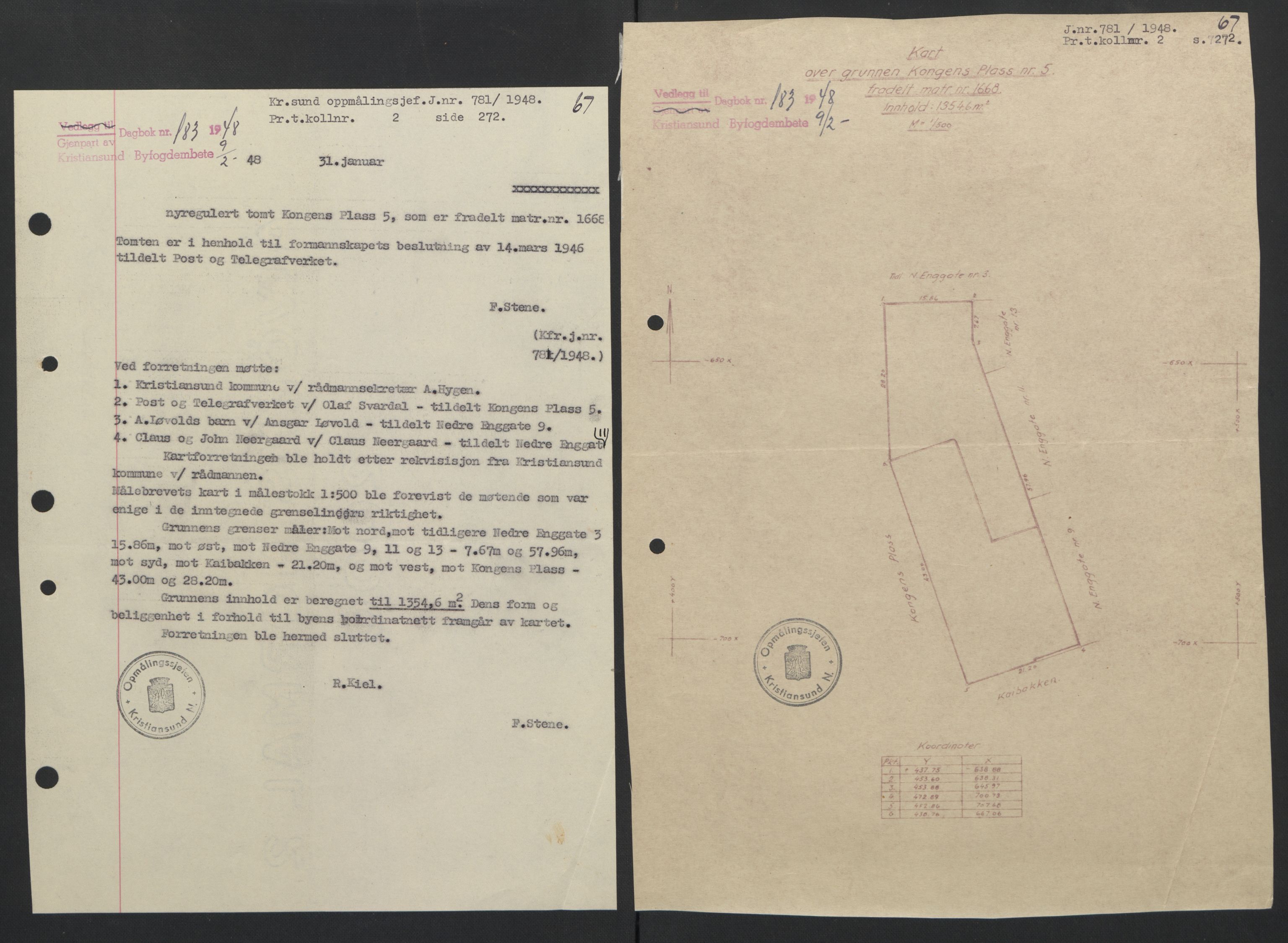 Kristiansund byfogd, AV/SAT-A-4587/A/27: Mortgage book no. 42, 1947-1950, Diary no: : 183/1948