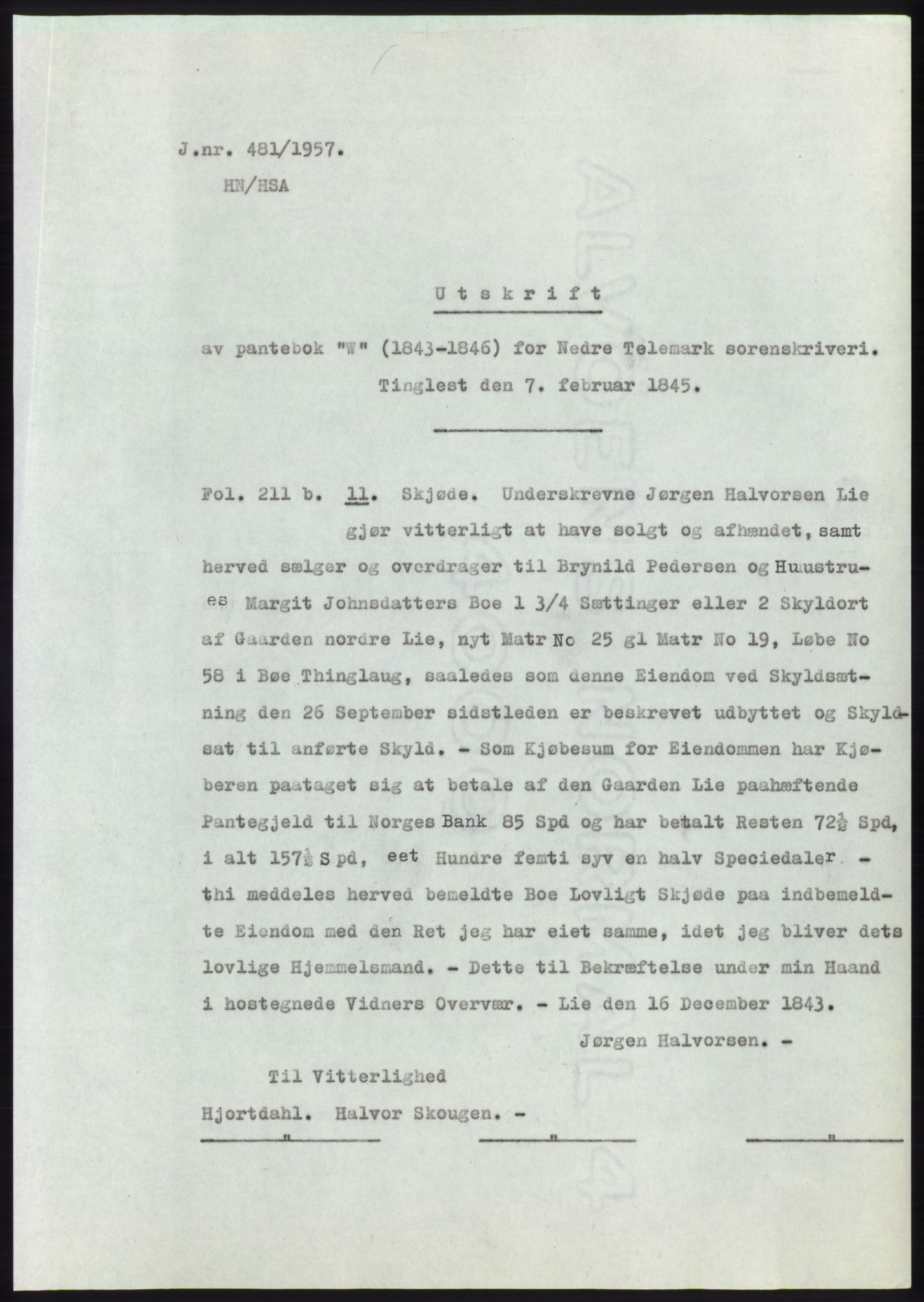 Statsarkivet i Kongsberg, SAKO/A-0001, 1957, p. 135