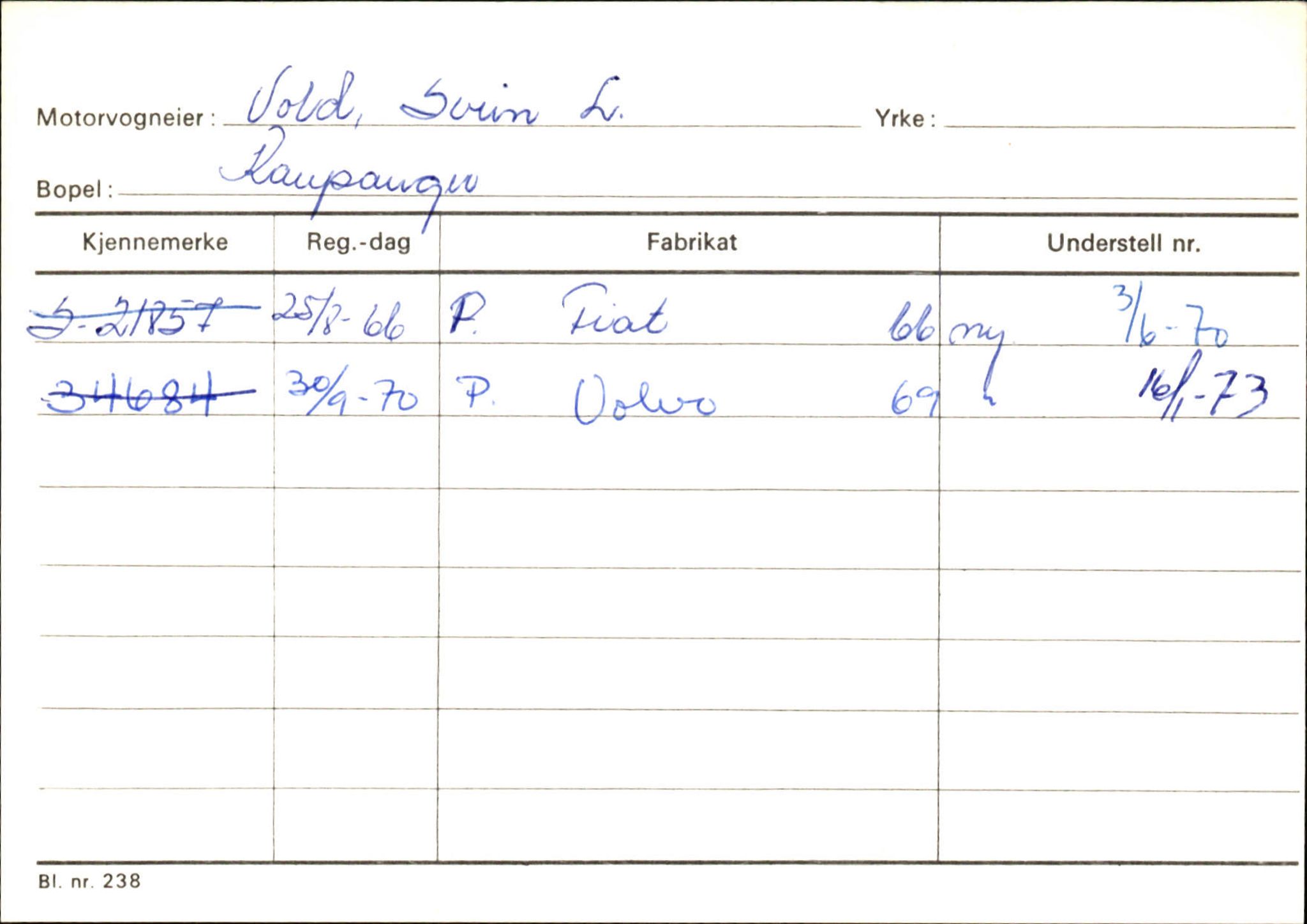 Statens vegvesen, Sogn og Fjordane vegkontor, SAB/A-5301/4/F/L0125: Eigarregister Sogndal V-Å. Aurland A-Å. Fjaler A-N, 1945-1975, p. 116