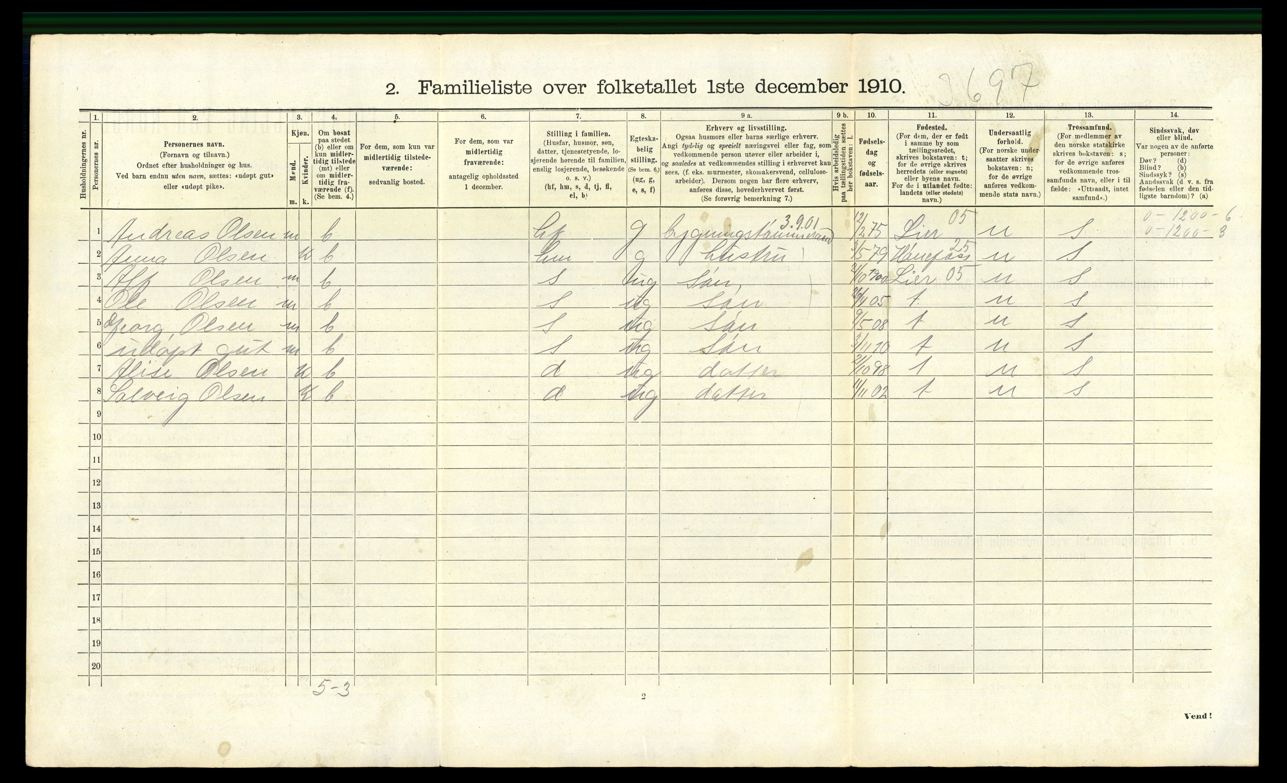 RA, 1910 census for Drammen, 1910, p. 987