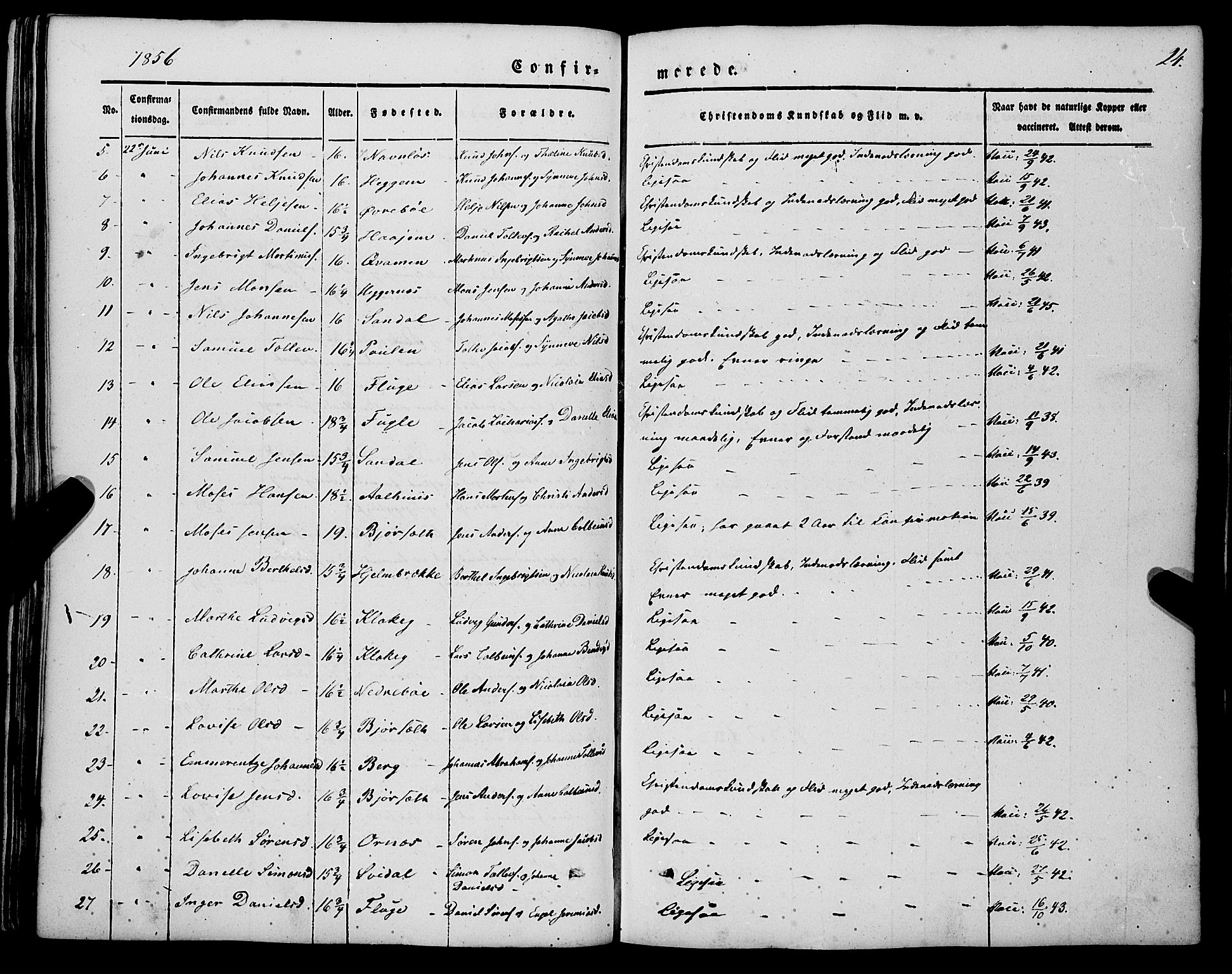 Jølster sokneprestembete, SAB/A-80701/H/Haa/Haaa/L0010: Parish register (official) no. A 10, 1847-1865, p. 24