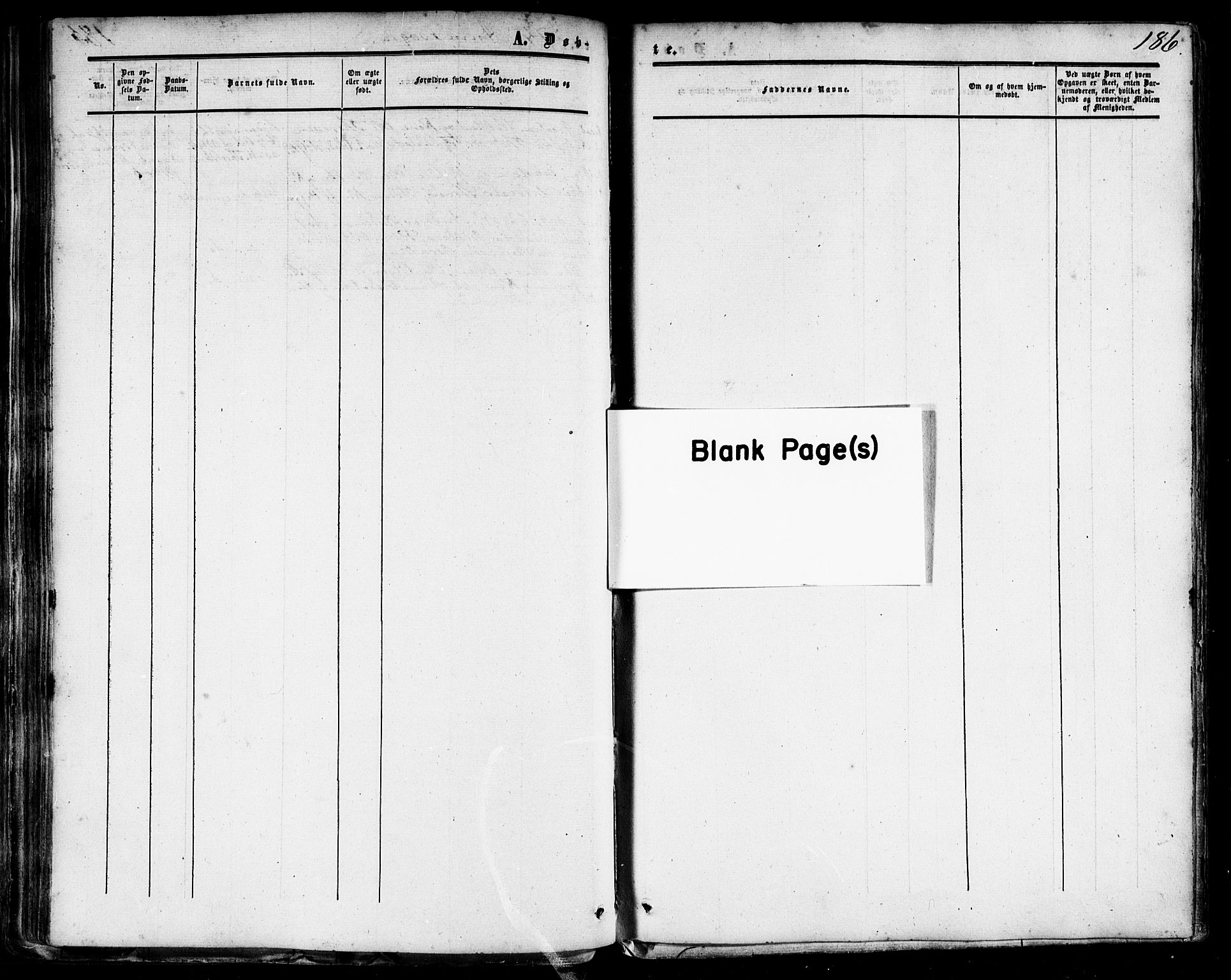 Ministerialprotokoller, klokkerbøker og fødselsregistre - Nordland, SAT/A-1459/814/L0224: Parish register (official) no. 814A05, 1834-1874, p. 186