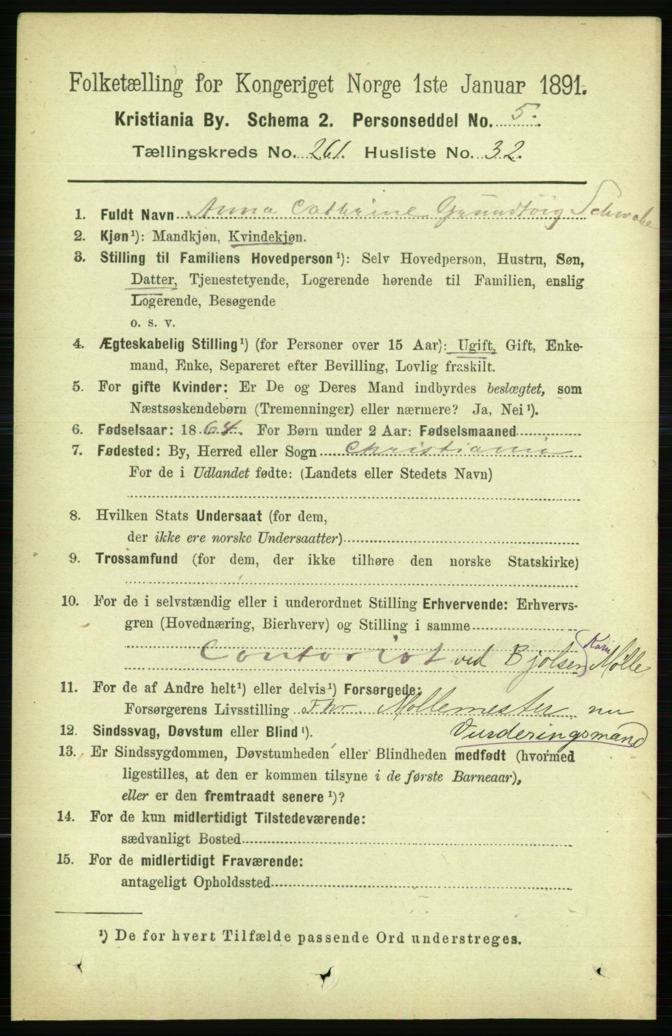 RA, 1891 census for 0301 Kristiania, 1891, p. 159003