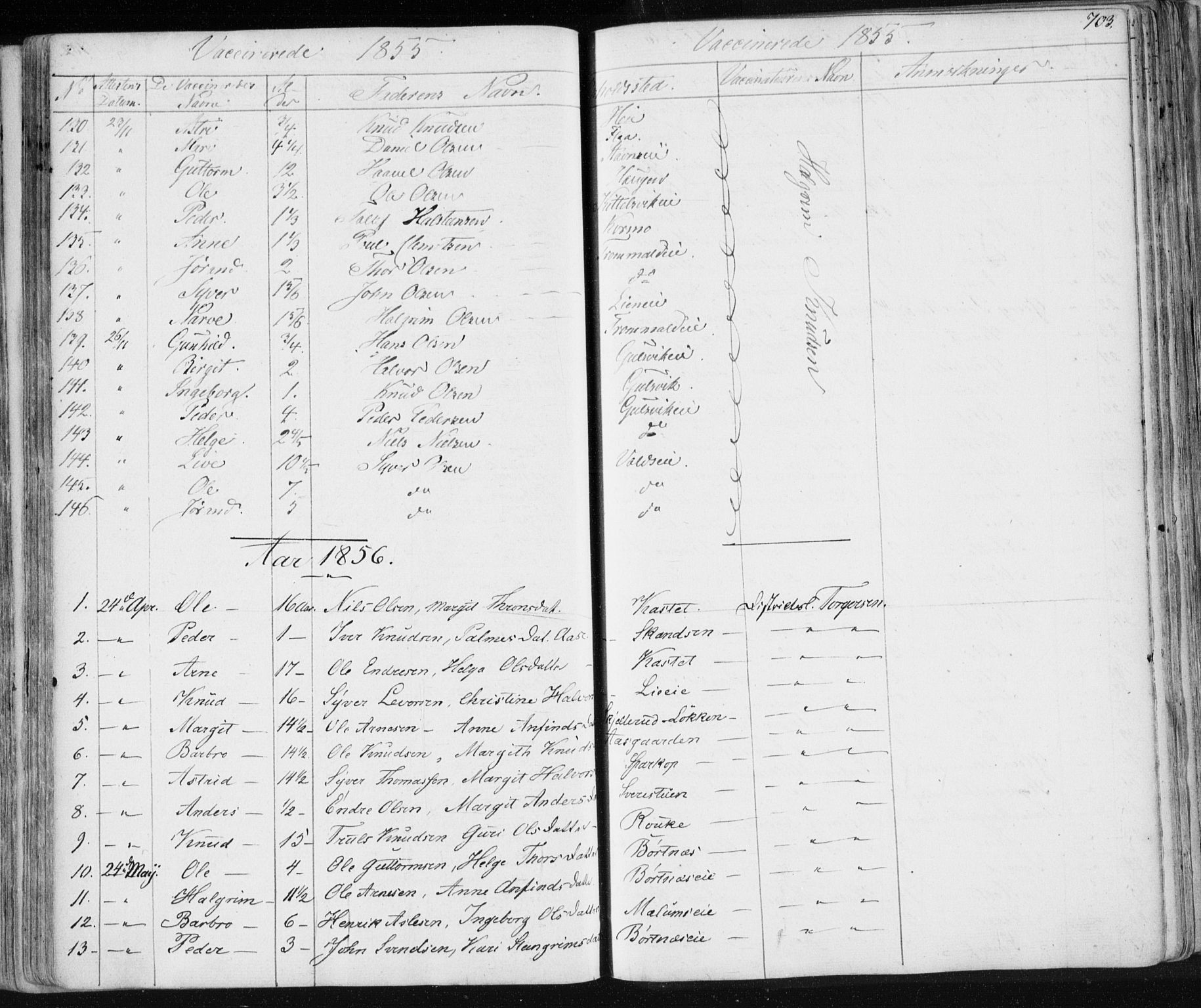 Nes kirkebøker, SAKO/A-236/F/Fa/L0009: Parish register (official) no. 9, 1834-1863, p. 703