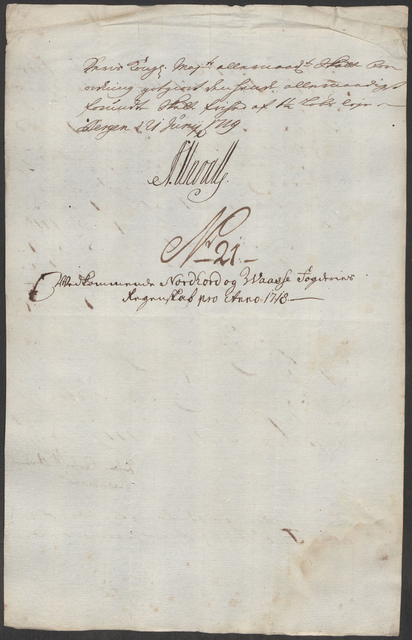 Rentekammeret inntil 1814, Reviderte regnskaper, Fogderegnskap, AV/RA-EA-4092/R51/L3202: Fogderegnskap Nordhordland og Voss, 1718, p. 97