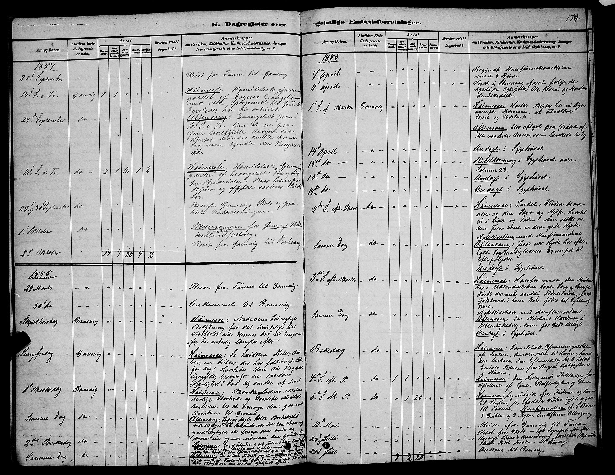 Tana sokneprestkontor, SATØ/S-1334/H/Hb/L0005klokker: Parish register (copy) no. 5, 1878-1891, p. 134