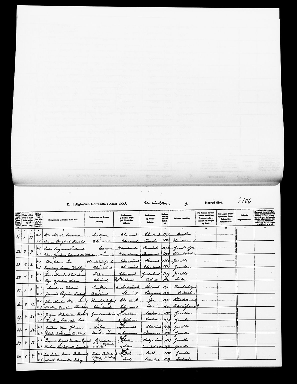 Ministerialprotokoller, klokkerbøker og fødselsregistre - Møre og Romsdal, AV/SAT-A-1454/572/L0859: Parish register (official) no. 572D03, 1903-1916