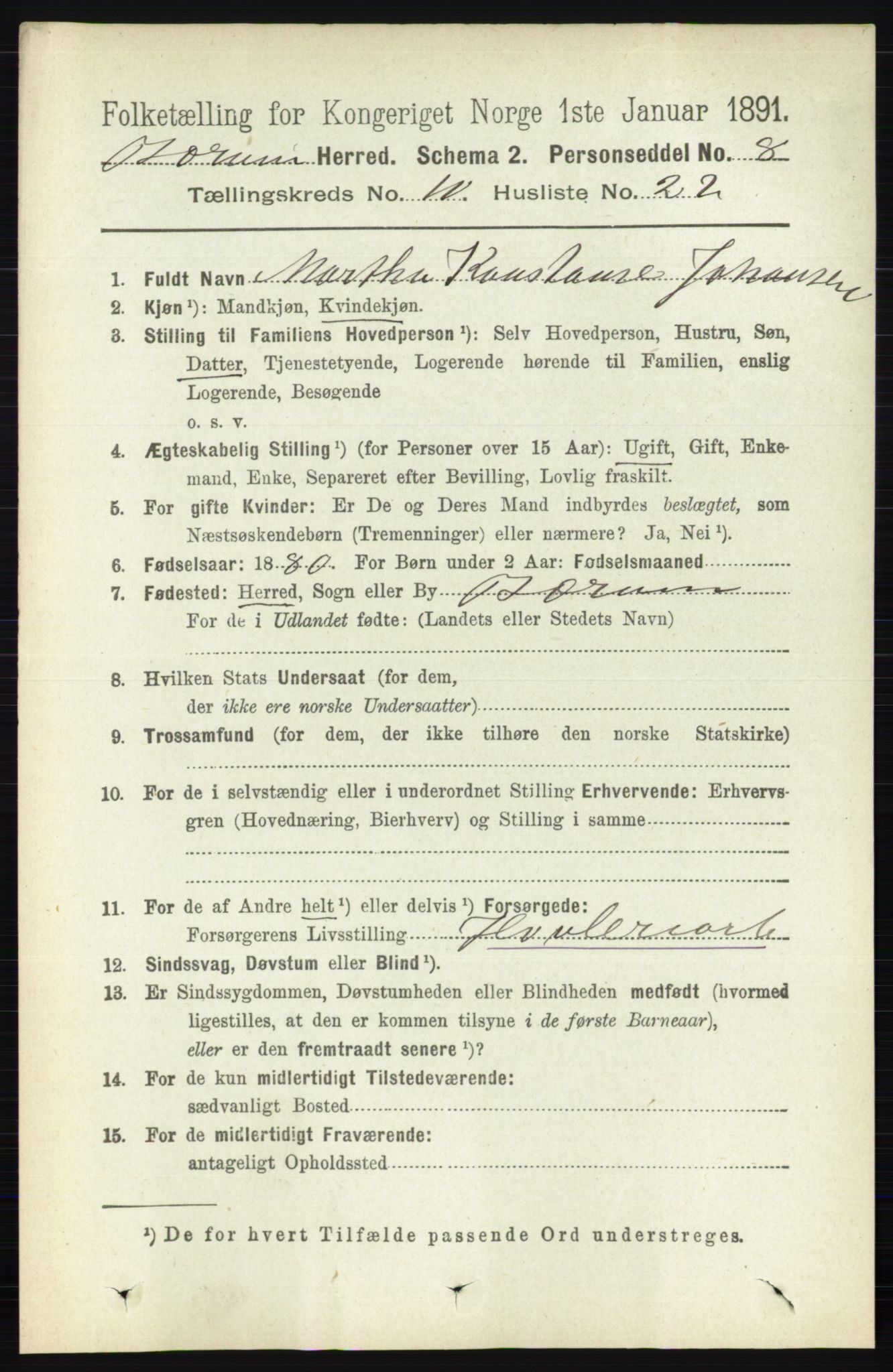 RA, 1891 census for 0219 Bærum, 1891, p. 6754