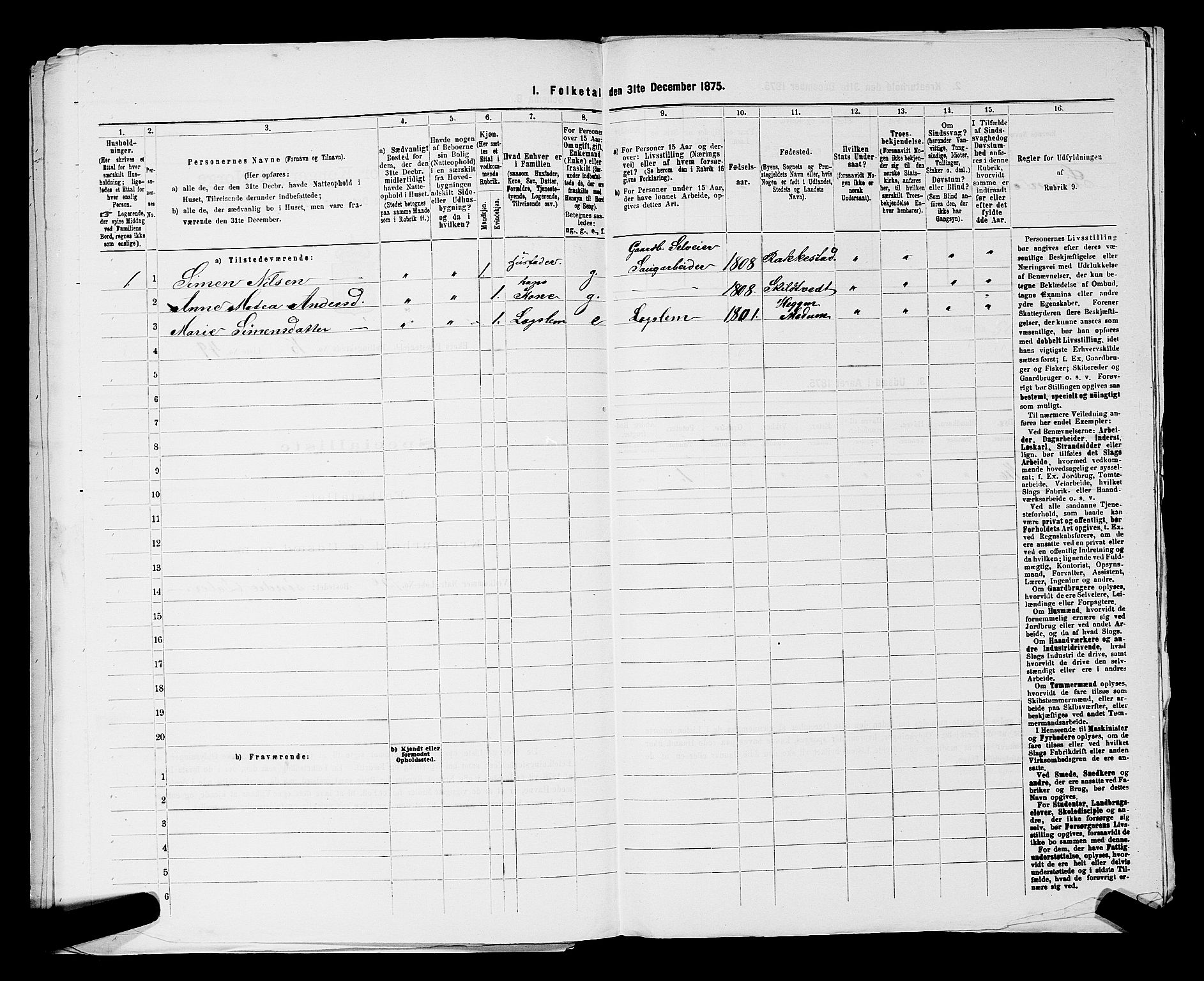 SAKO, 1875 census for 0624P Eiker, 1875, p. 2968