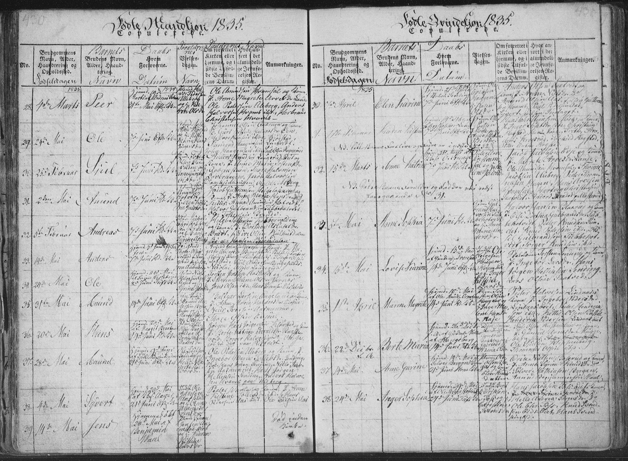 Sandsvær kirkebøker, AV/SAKO-A-244/F/Fa/L0004: Parish register (official) no. I 4, 1817-1839, p. 430-431