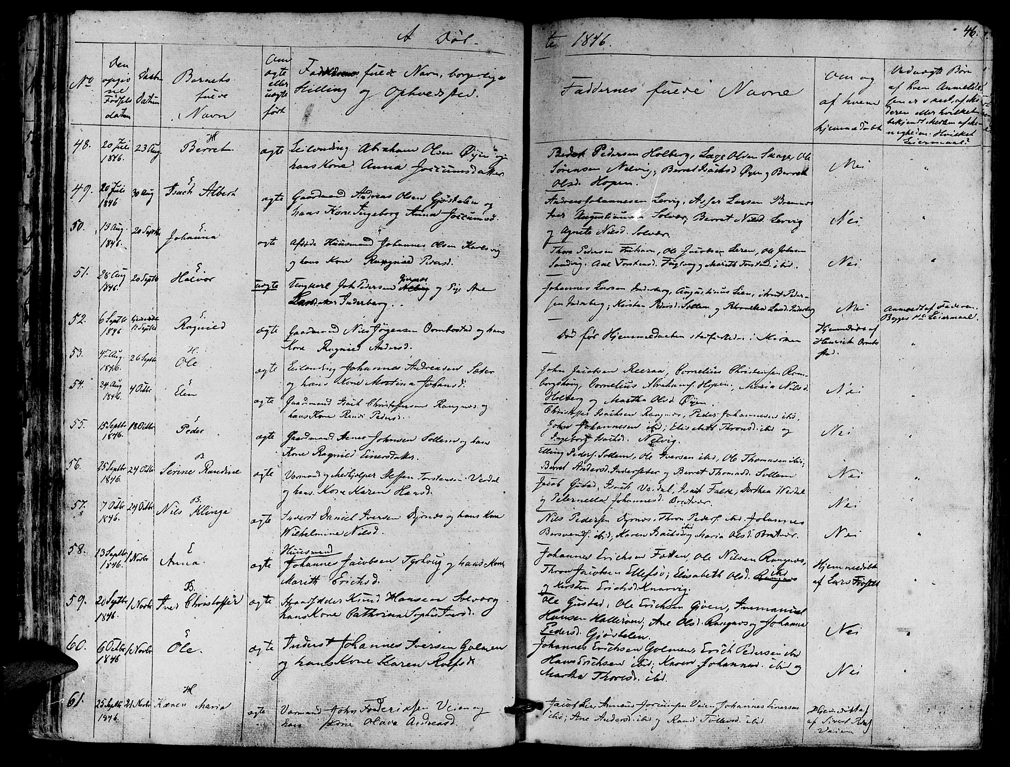 Ministerialprotokoller, klokkerbøker og fødselsregistre - Møre og Romsdal, AV/SAT-A-1454/581/L0936: Parish register (official) no. 581A04, 1836-1852, p. 46