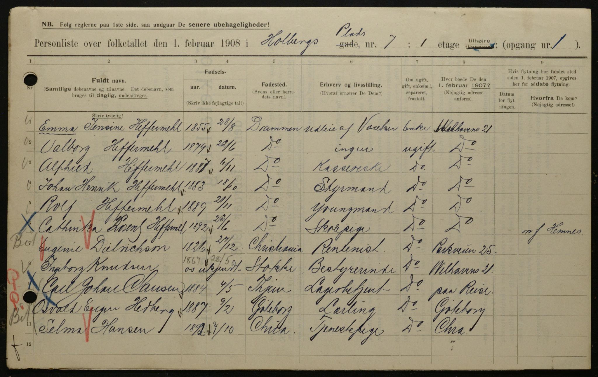 OBA, Municipal Census 1908 for Kristiania, 1908, p. 36532