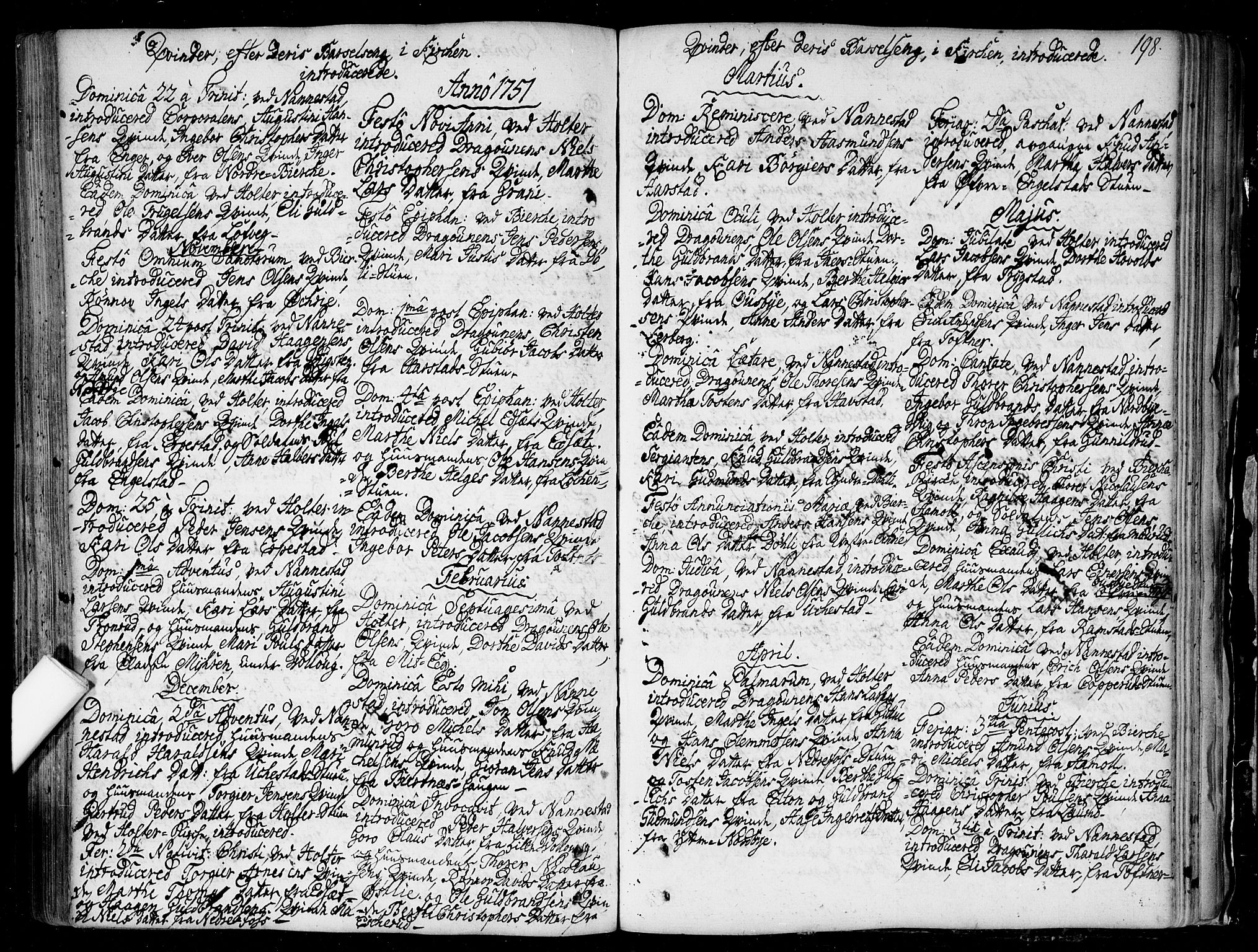 Nannestad prestekontor Kirkebøker, SAO/A-10414a/F/Fa/L0006: Parish register (official) no. I 6, 1739-1754, p. 198