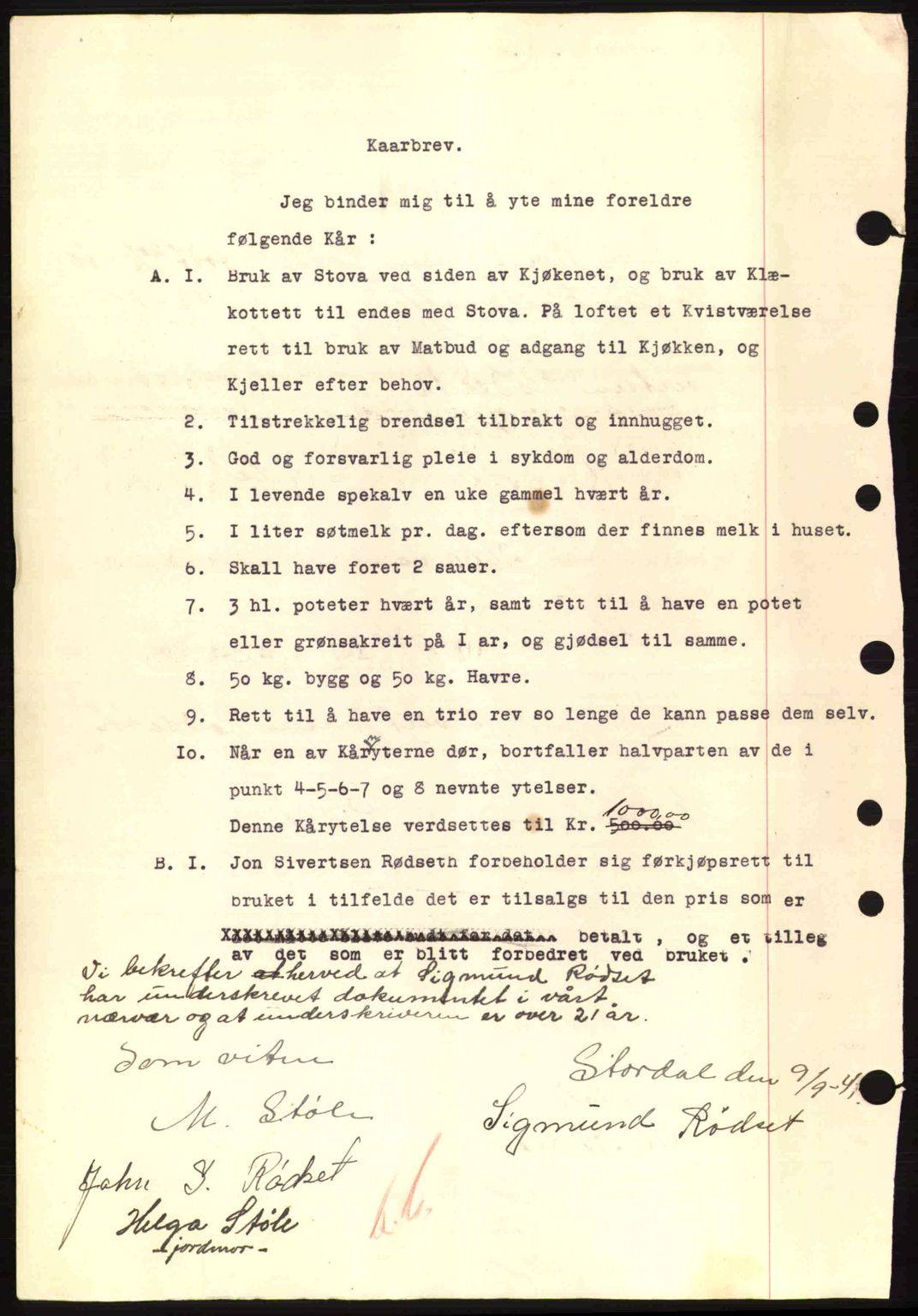Nordre Sunnmøre sorenskriveri, SAT/A-0006/1/2/2C/2Ca: Mortgage book no. A11, 1941-1941, Diary no: : 1549/1941