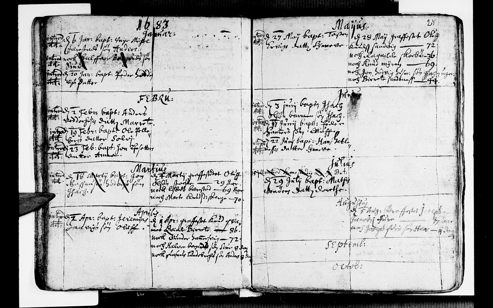 Selje sokneprestembete, SAB/A-99938/H/Ha/Haa/Haaa: Parish register (official) no. A 1, 1668-1696, p. 25