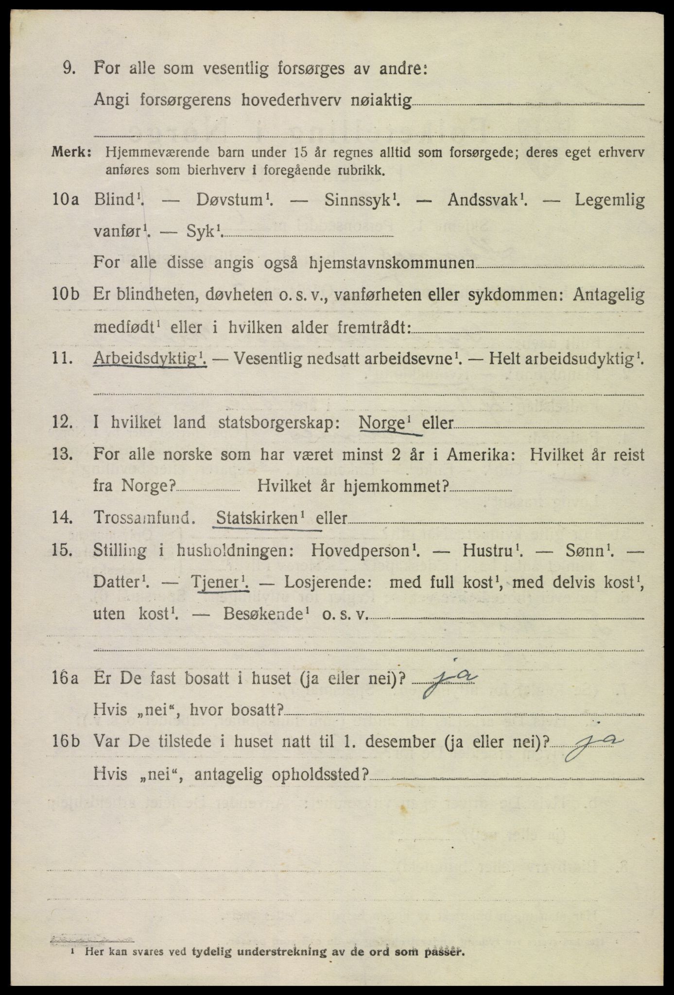 SAK, 1920 census for Hornnes, 1920, p. 1842