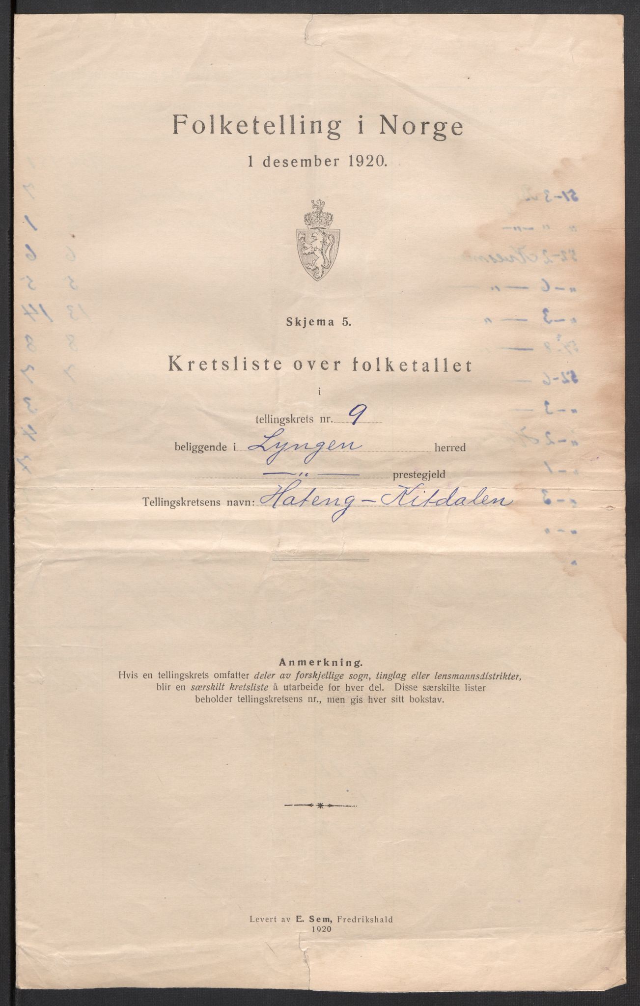 SATØ, 1920 census for Lyngen, 1920, p. 31