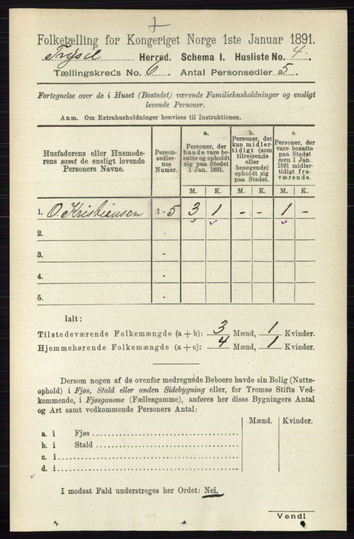 RA, 1891 census for 0428 Trysil, 1891, p. 2739