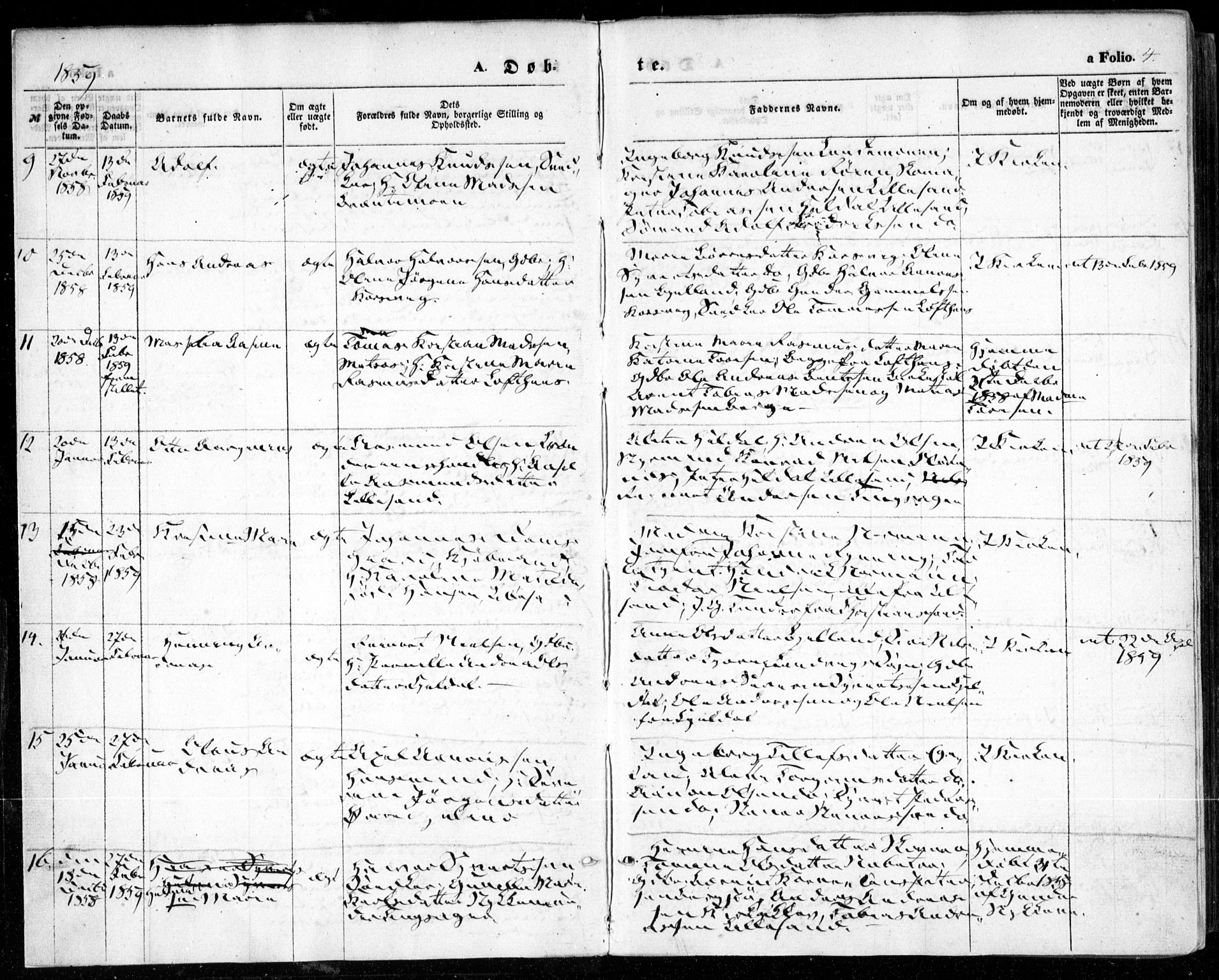 Vestre Moland sokneprestkontor, AV/SAK-1111-0046/F/Fa/Fab/L0007: Parish register (official) no. A 7, 1859-1872, p. 4