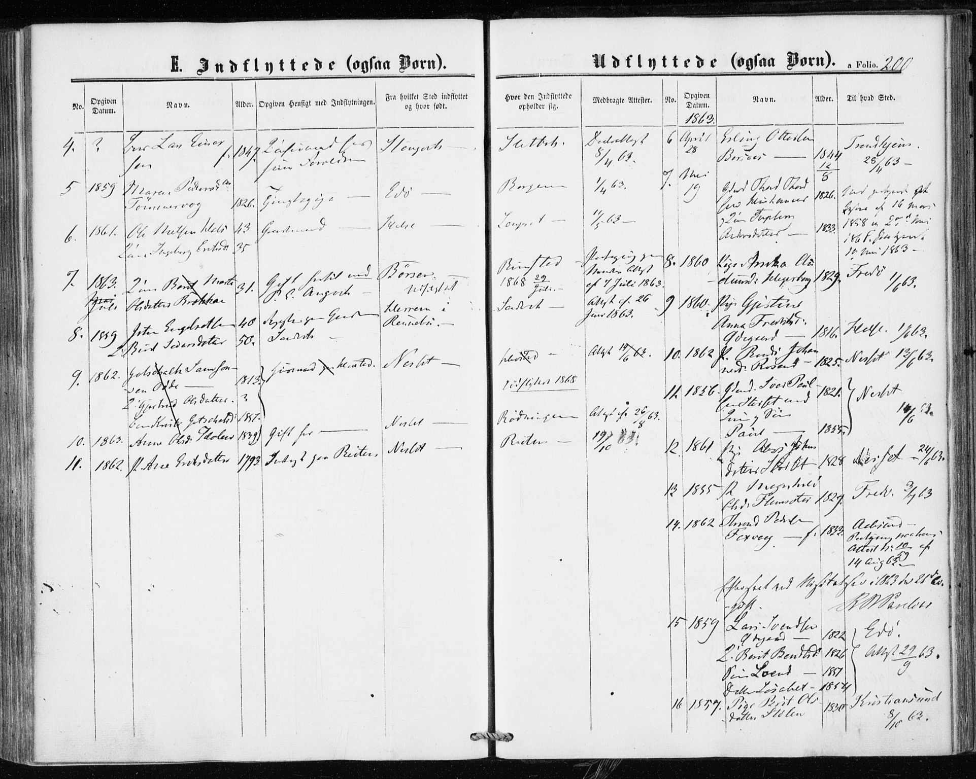 Ministerialprotokoller, klokkerbøker og fødselsregistre - Møre og Romsdal, AV/SAT-A-1454/586/L0985: Parish register (official) no. 586A11, 1857-1866, p. 200