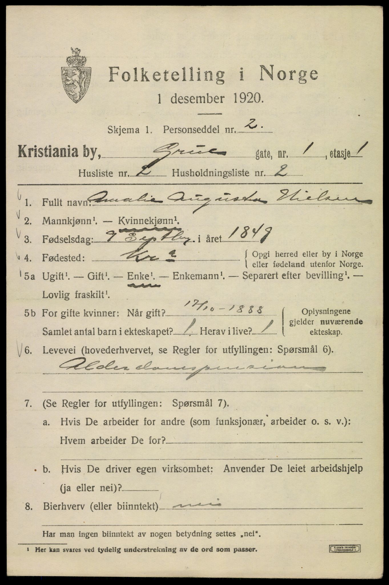 SAO, 1920 census for Kristiania, 1920, p. 252469