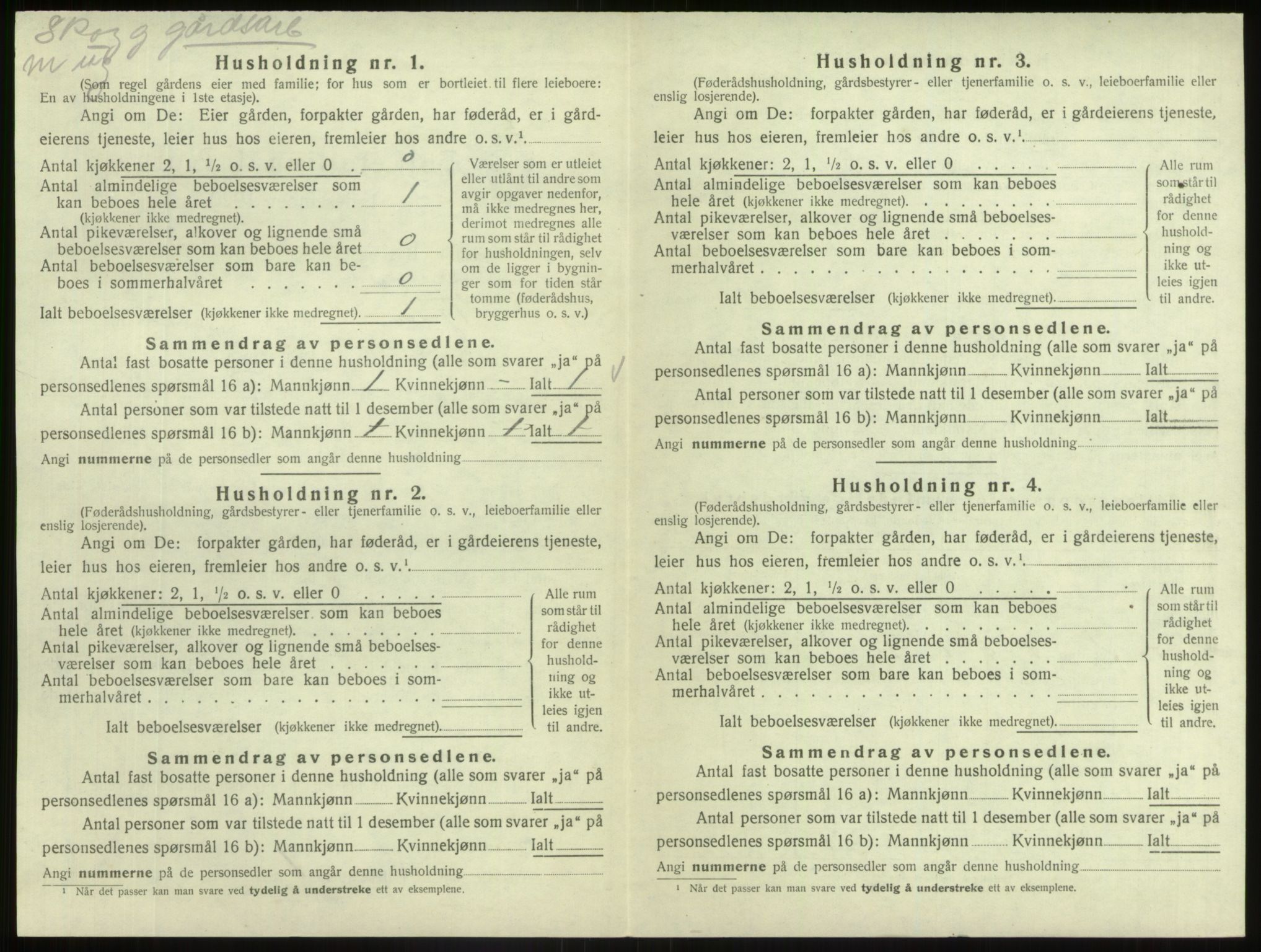 SAB, 1920 census for Fjaler, 1920, p. 1065