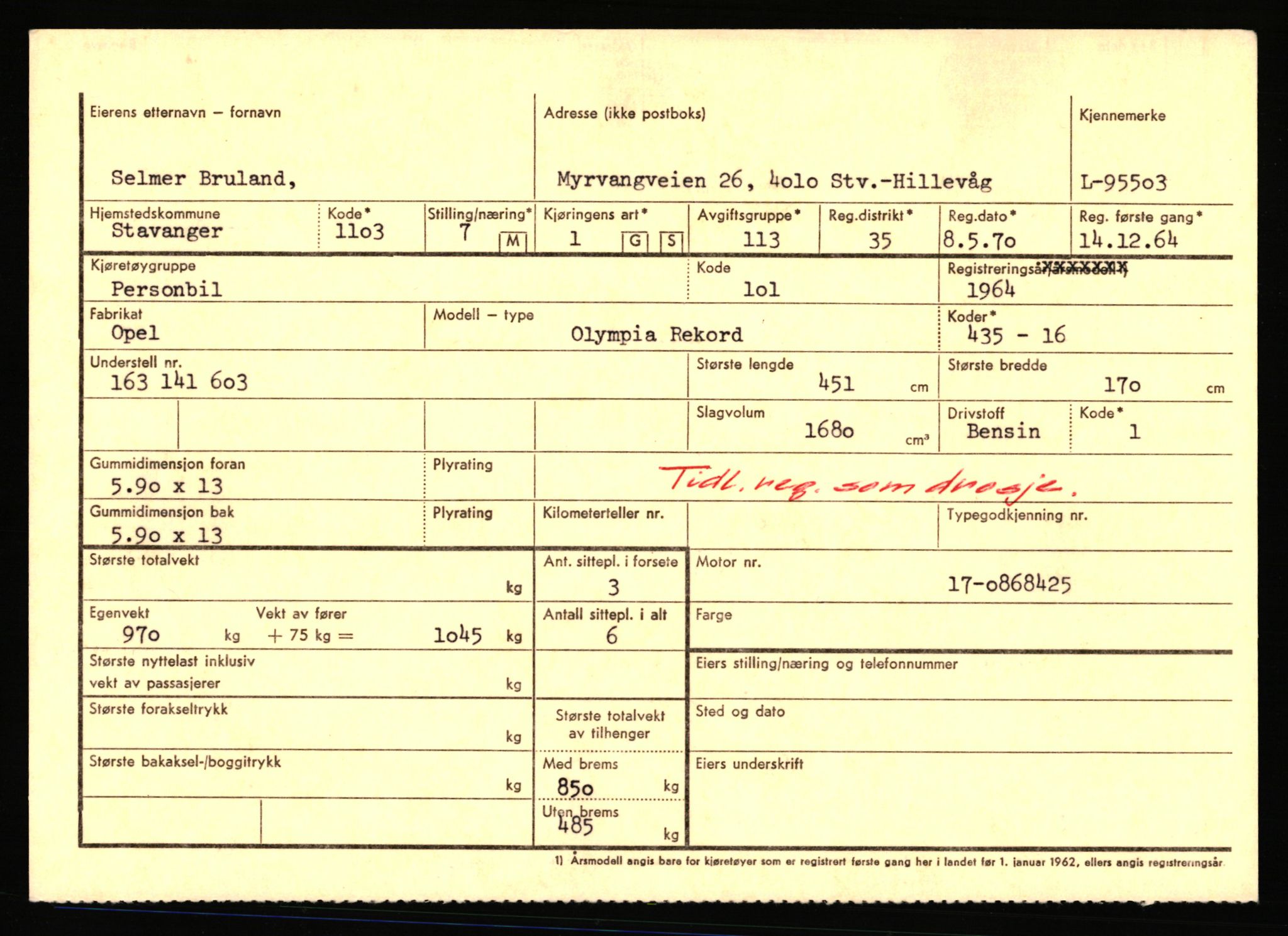 Stavanger trafikkstasjon, AV/SAST-A-101942/0/F/L0076: L-92500 - L-97099, 1930-1971, p. 1299