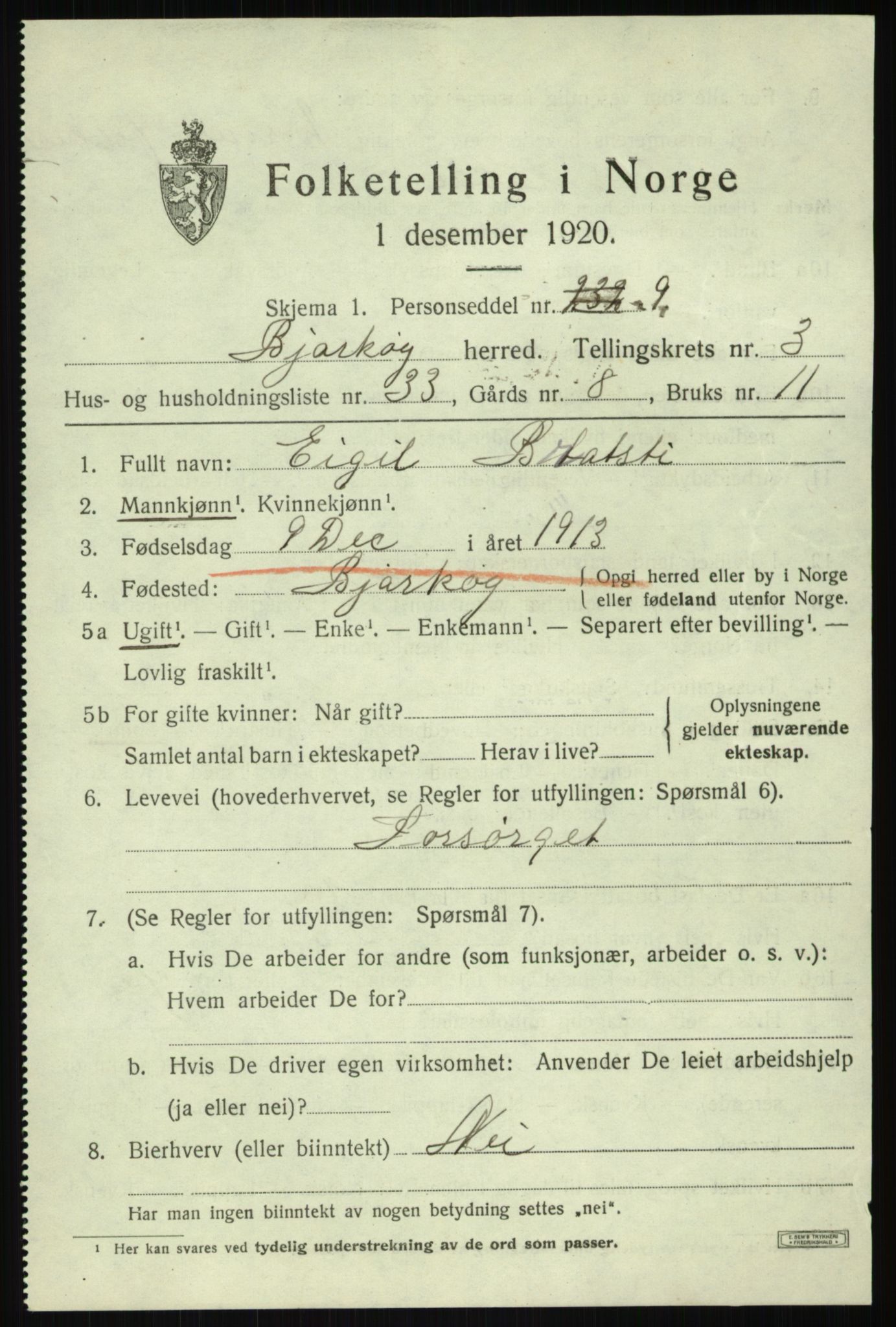 SATØ, 1920 census for Bjarkøy, 1920, p. 2021