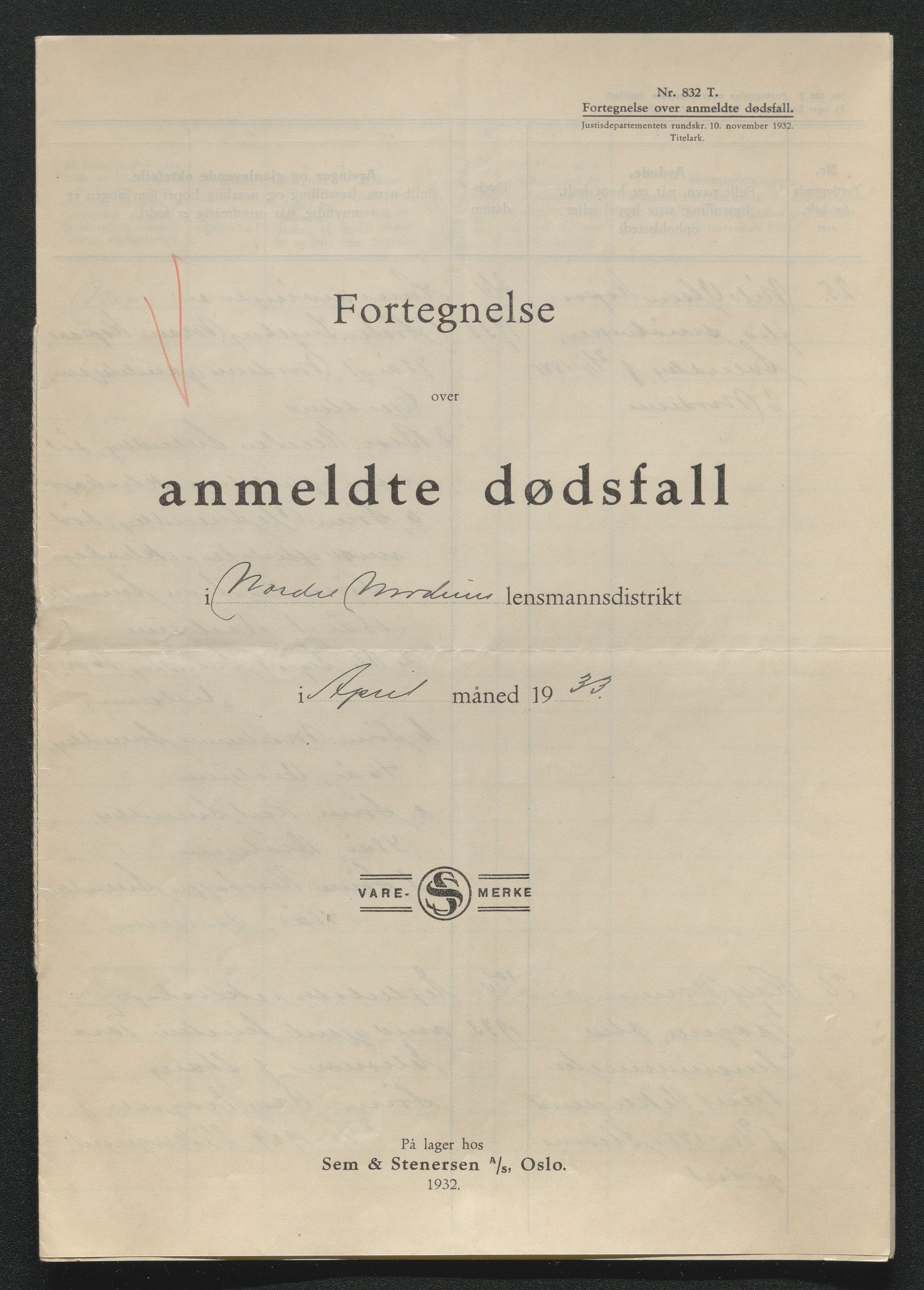 Eiker, Modum og Sigdal sorenskriveri, SAKO/A-123/H/Ha/Hab/L0048: Dødsfallsmeldinger, 1933, p. 269