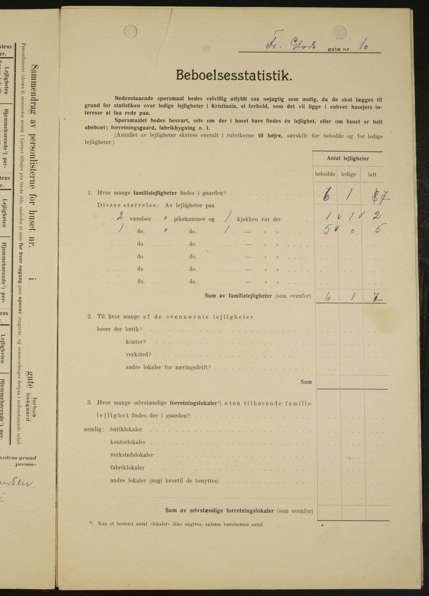 OBA, Municipal Census 1909 for Kristiania, 1909, p. 24042