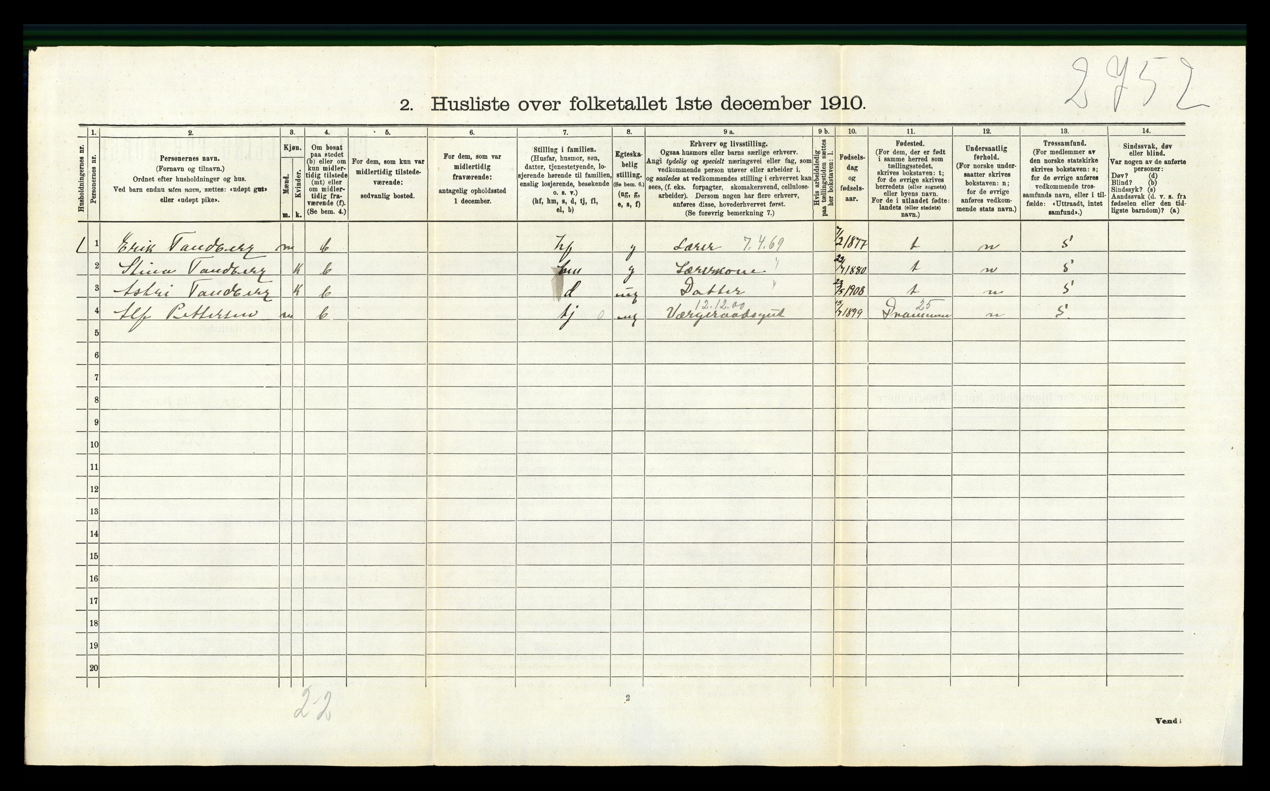 RA, 1910 census for Sigdal, 1910, p. 1085