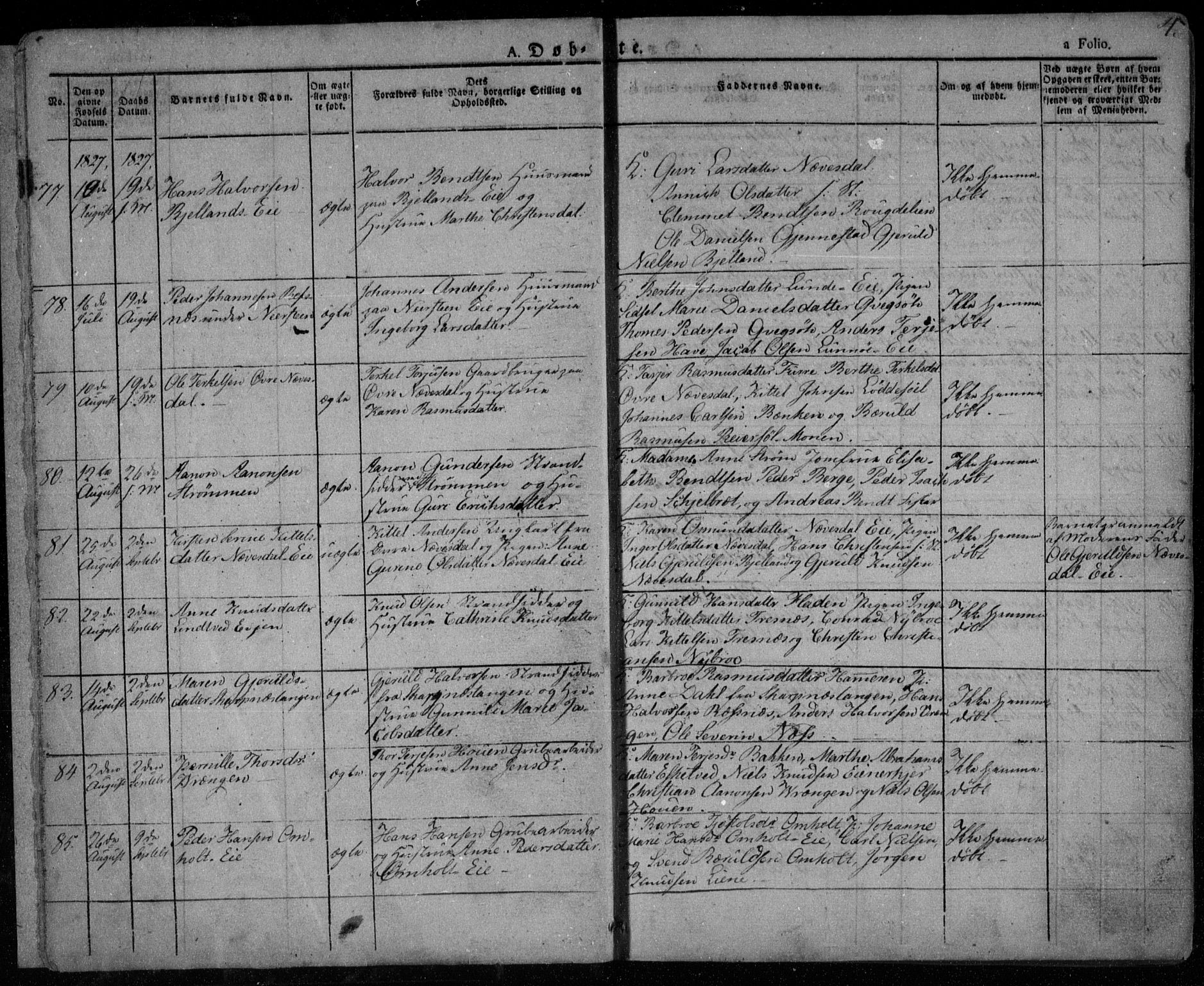 Øyestad sokneprestkontor, SAK/1111-0049/F/Fa/L0013: Parish register (official) no. A 13, 1827-1842, p. 4