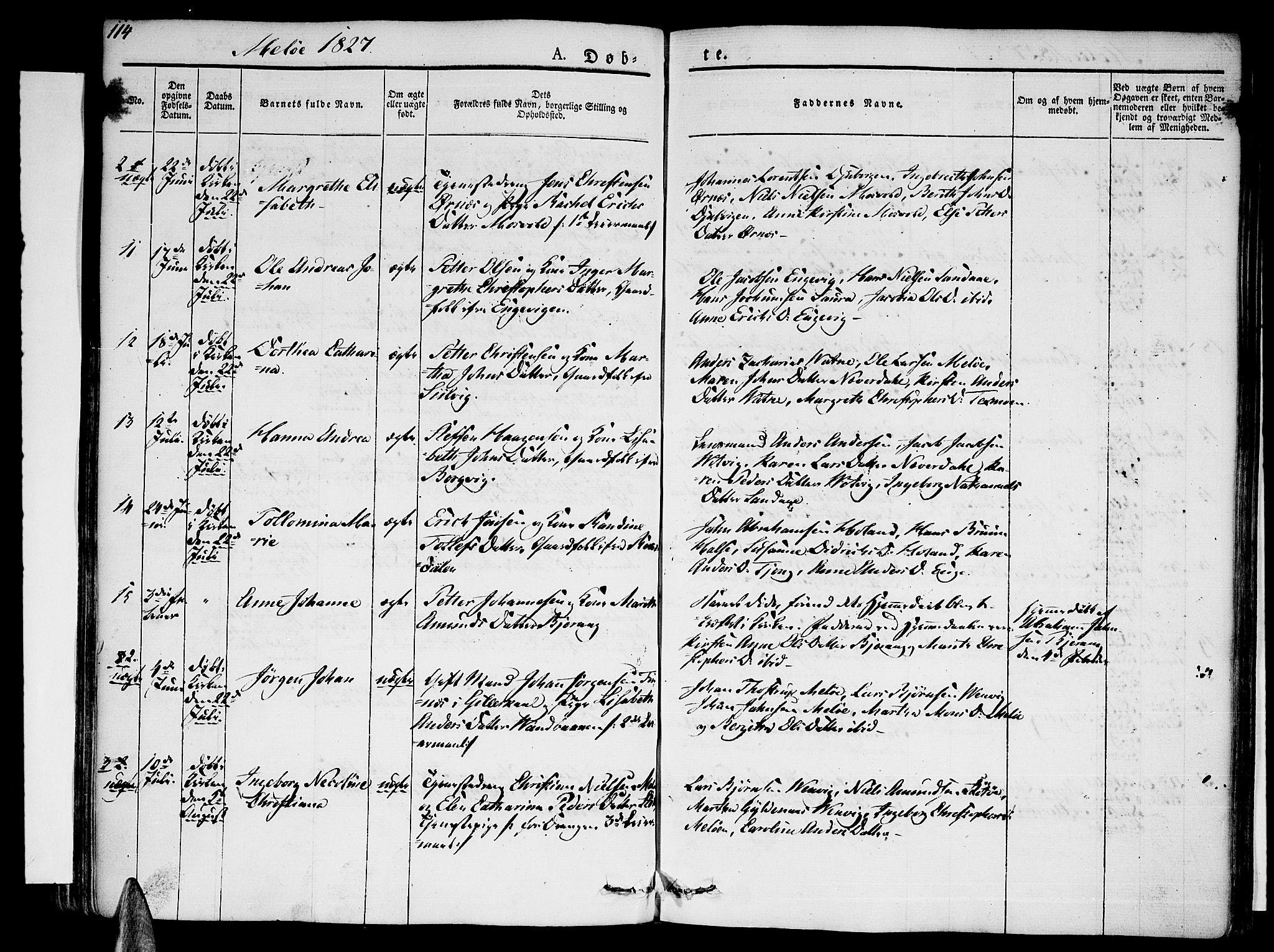 Ministerialprotokoller, klokkerbøker og fødselsregistre - Nordland, AV/SAT-A-1459/841/L0598: Parish register (official) no. 841A06 /2, 1825-1844, p. 114